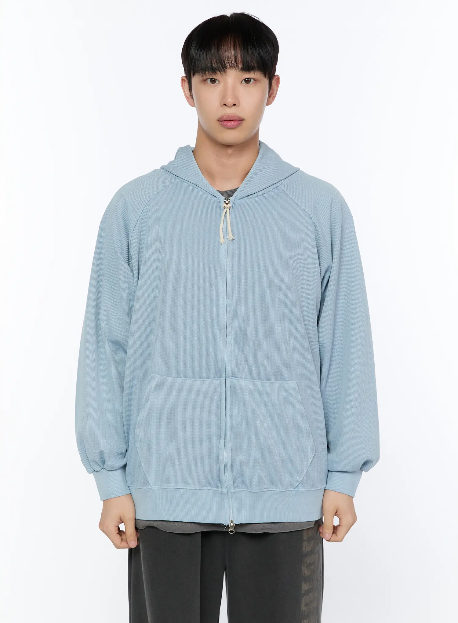 Men's Waffle Zip Up Hoodie IA520 - Image 14