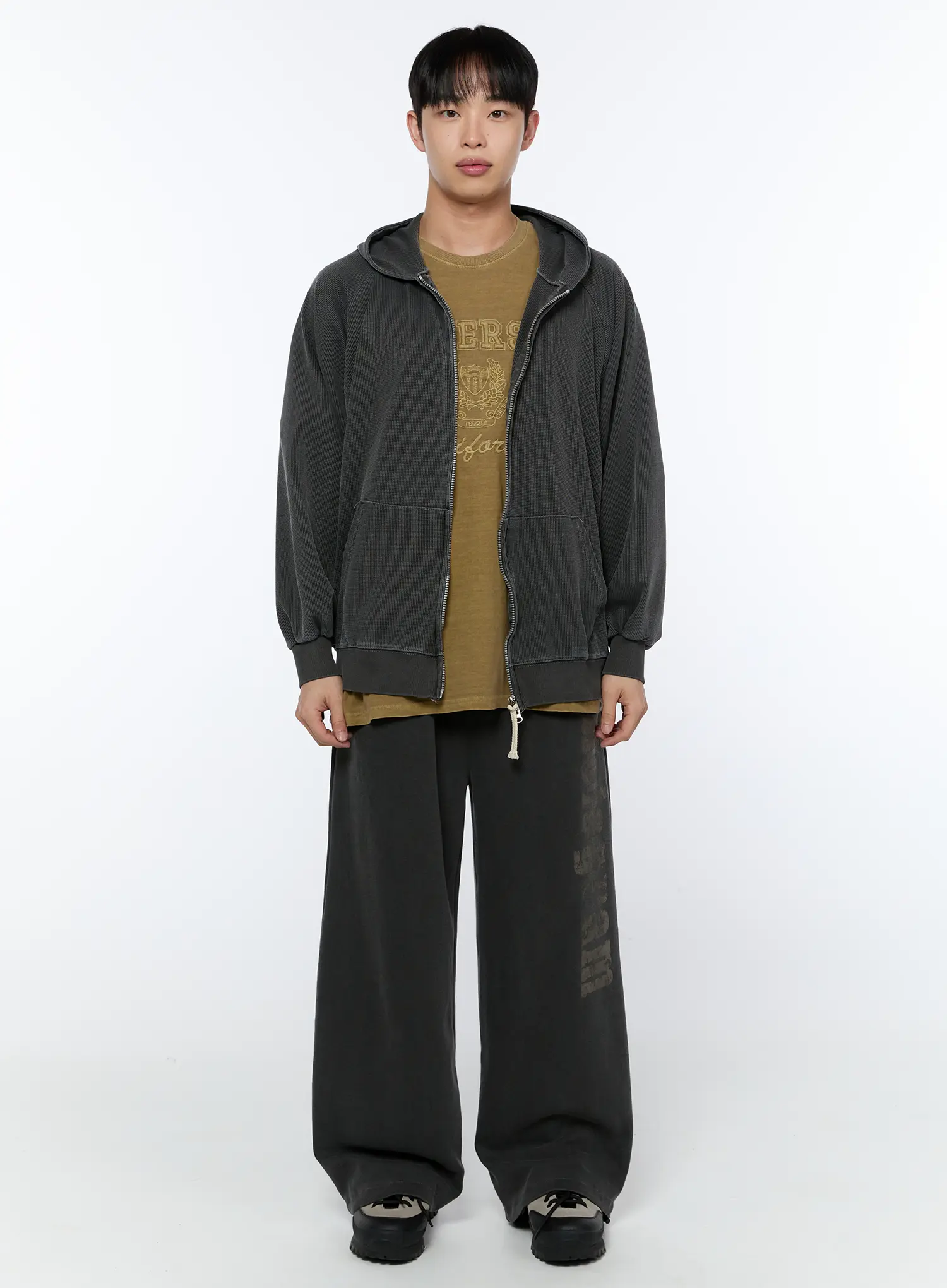 Men's Waffle Zip Up Hoodie IA520 - Image 4