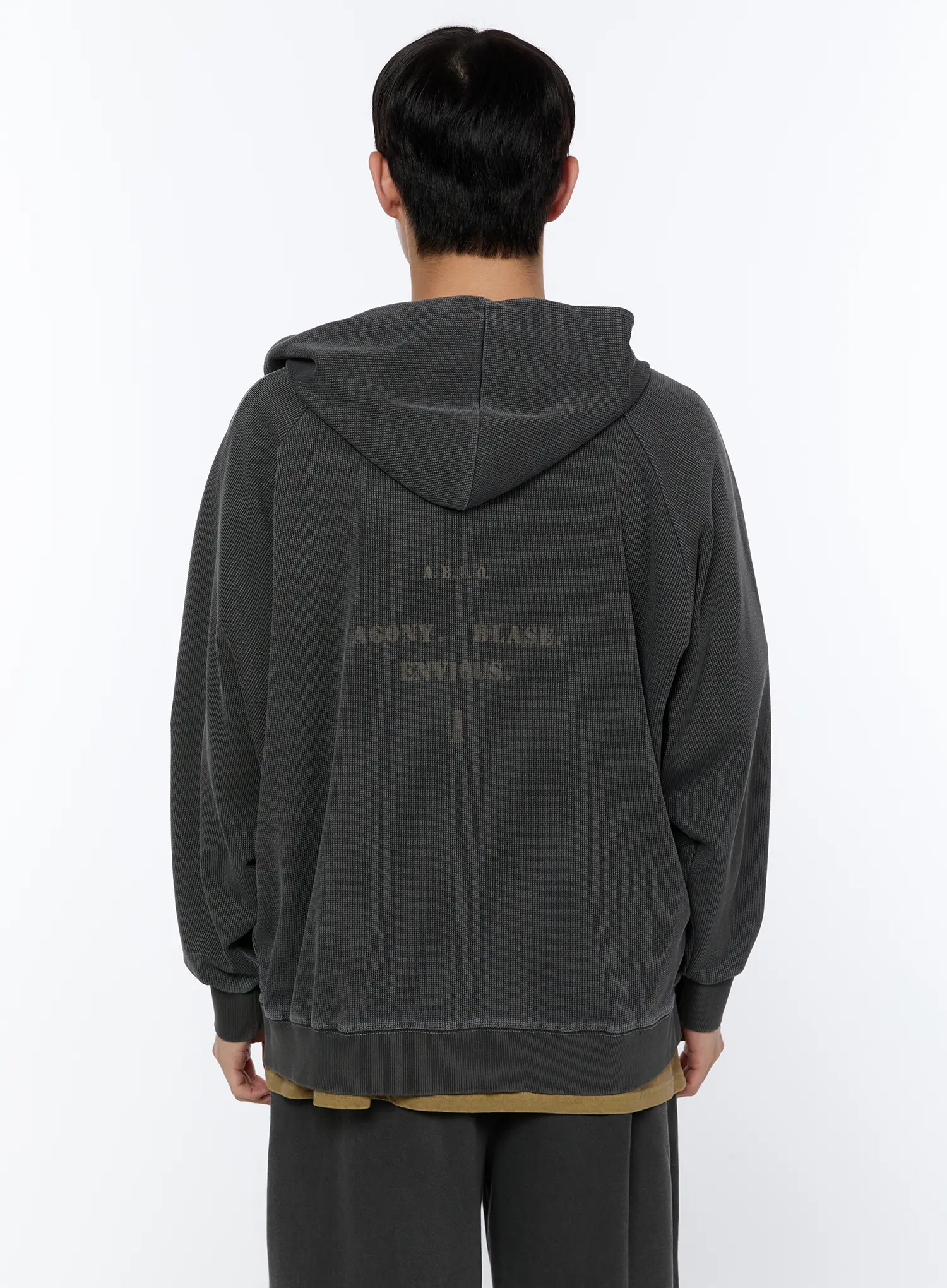 Men's Waffle Zip Up Hoodie IA520 - Image 6