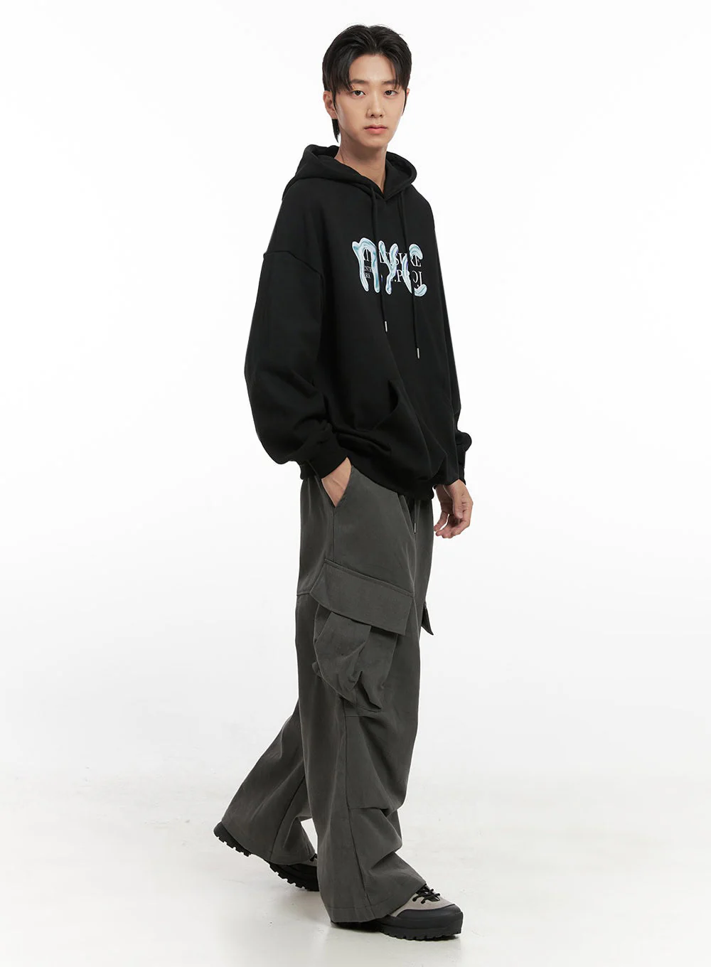 Men's Warm Wide-Fit Cargo Pants ID406 - Image 3