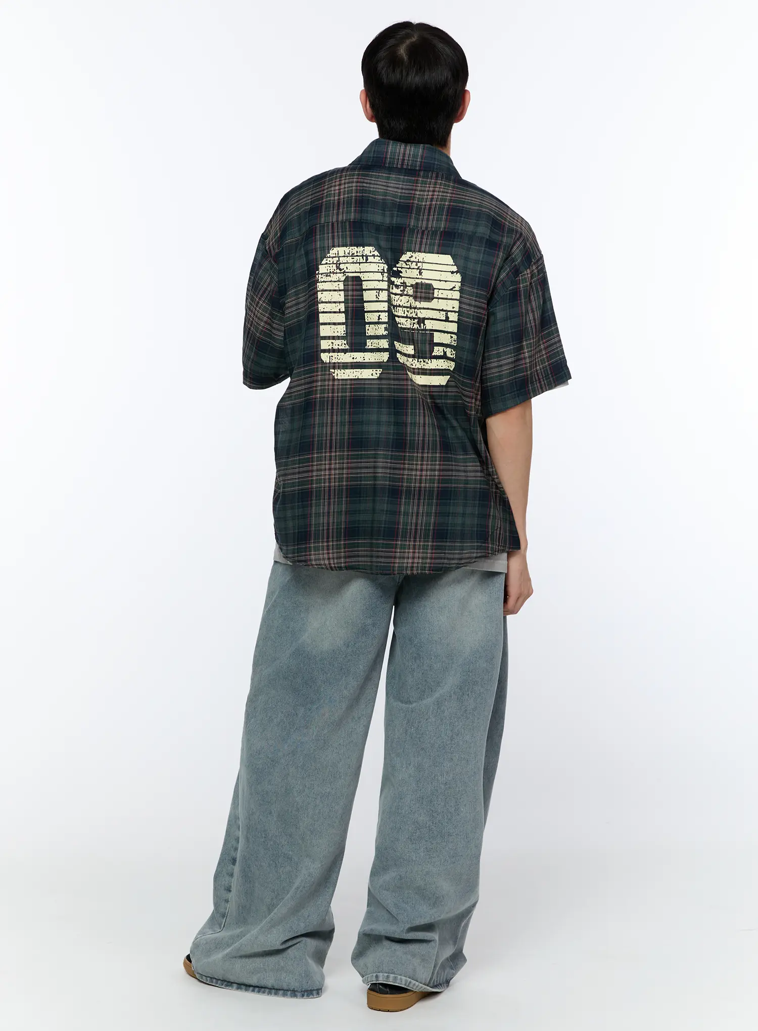 Men's Washed Baggy Jeans IA520 - Image 10