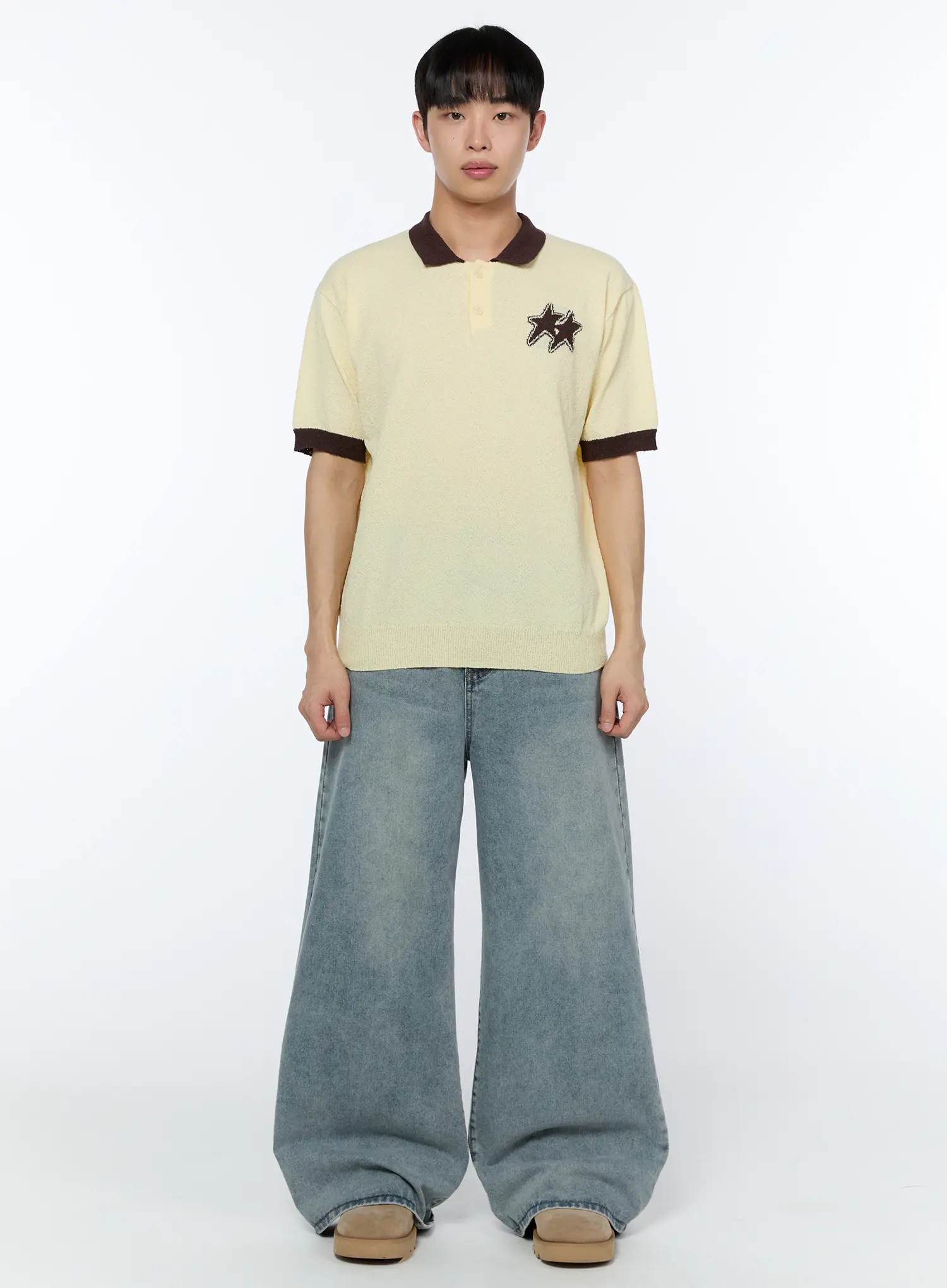 Men's Washed Baggy Jeans IA520 - Image 4