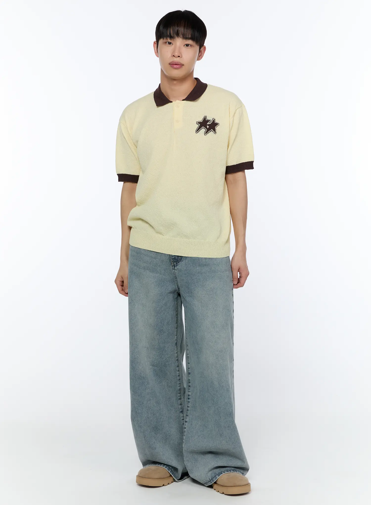 Men's Washed Baggy Jeans IA520 - Image 8