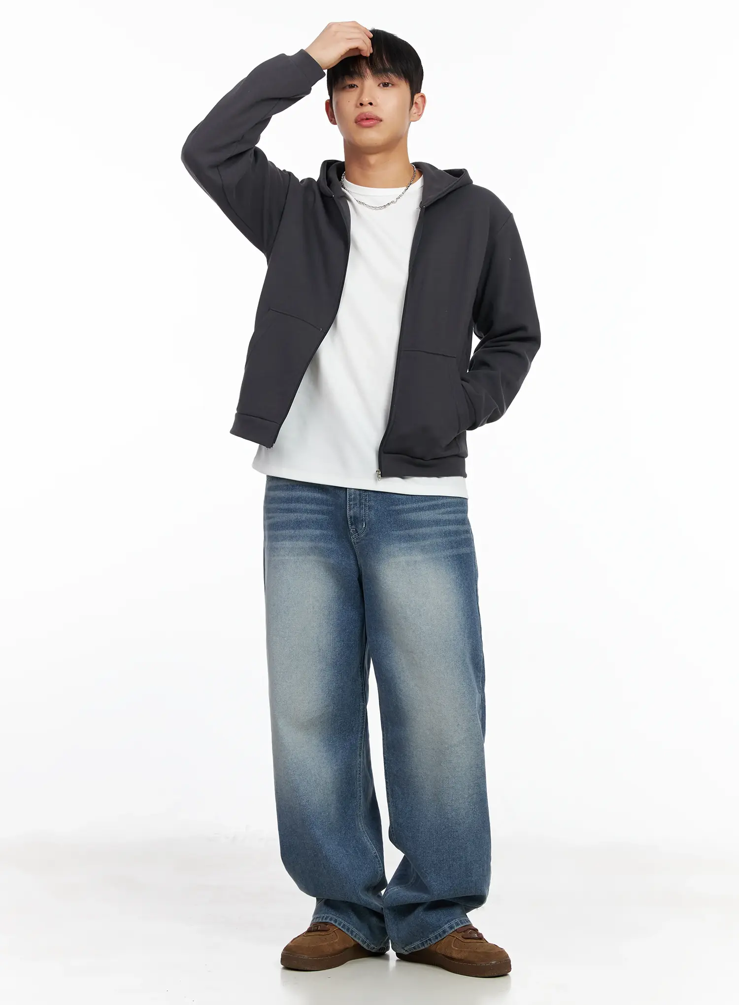 Men's Washed Baggy Jeans IM516 - Image 10