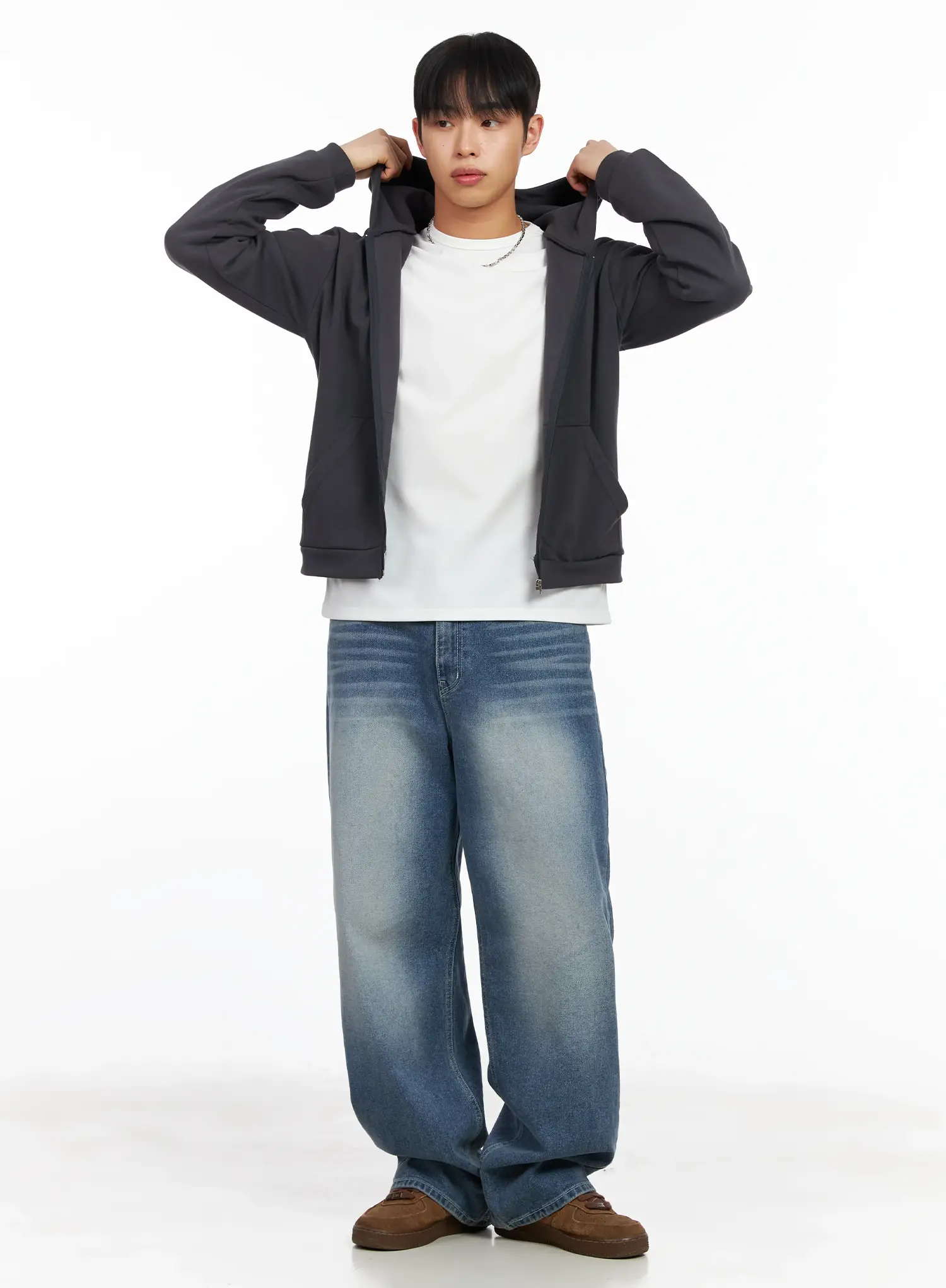 Men's Washed Baggy Jeans IM516 - Image 3