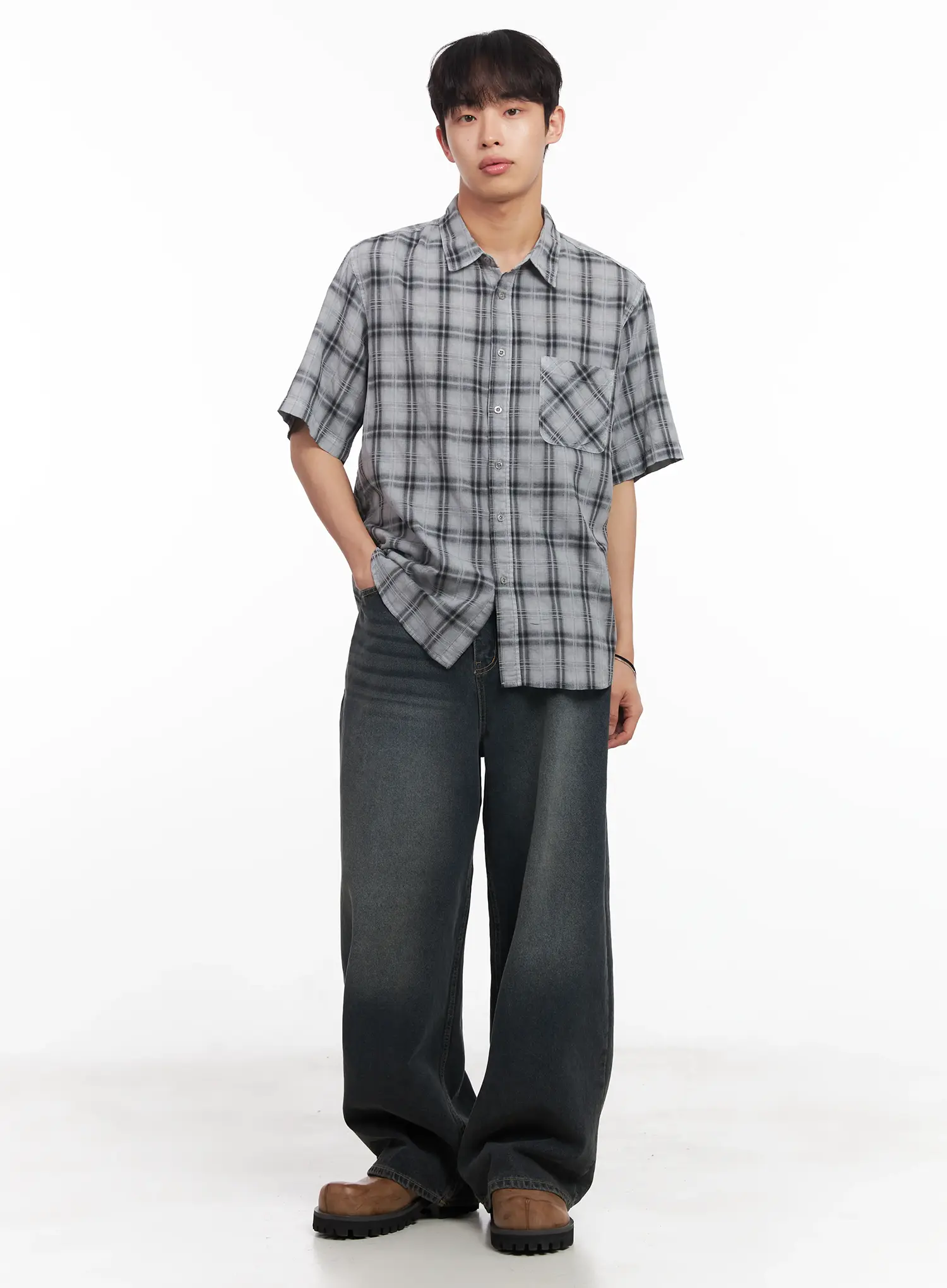 Men's Washed Baggy Jeans IU519 - Image 11