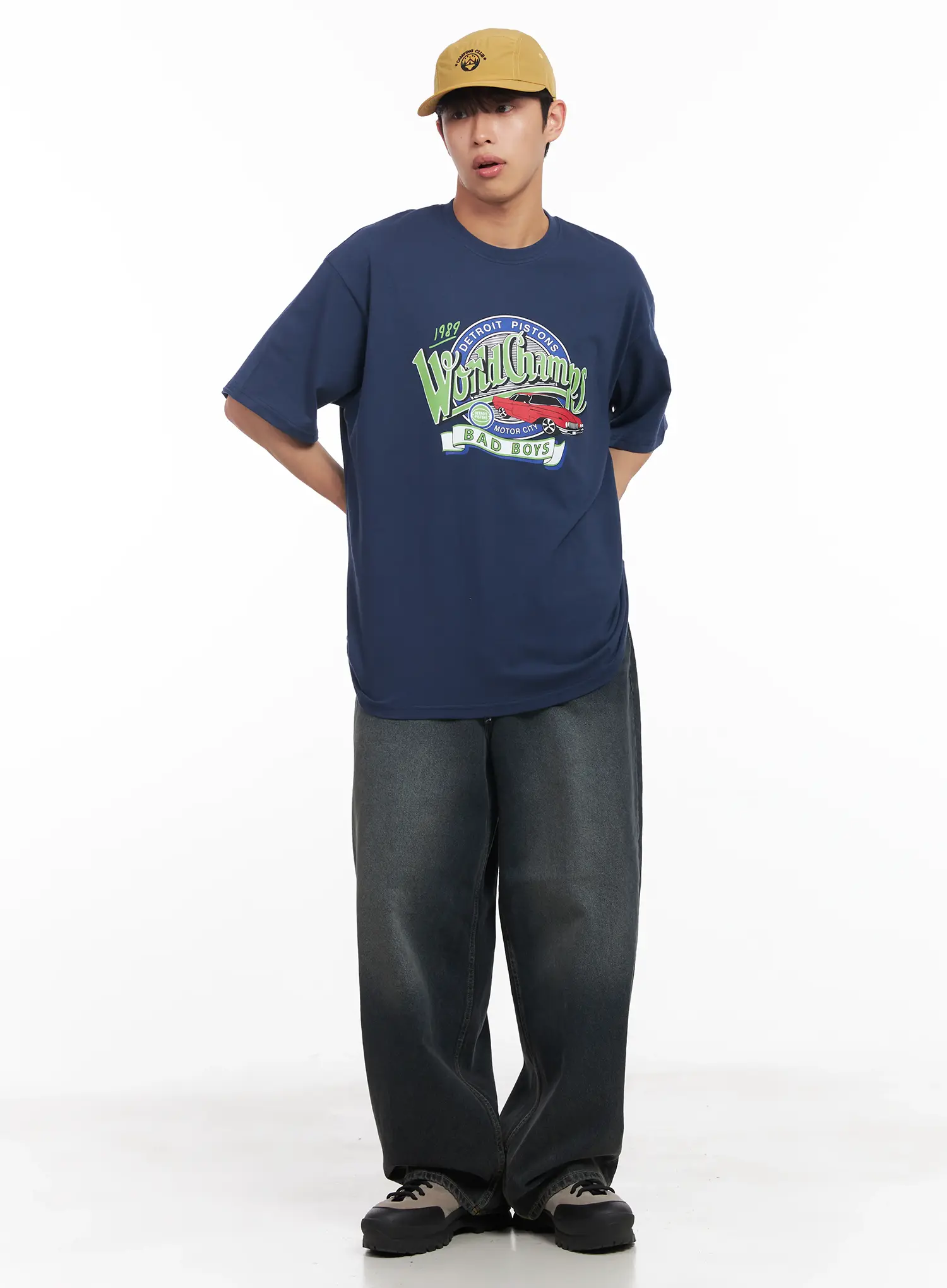 Men's Washed Baggy Jeans IU519 - Image 12