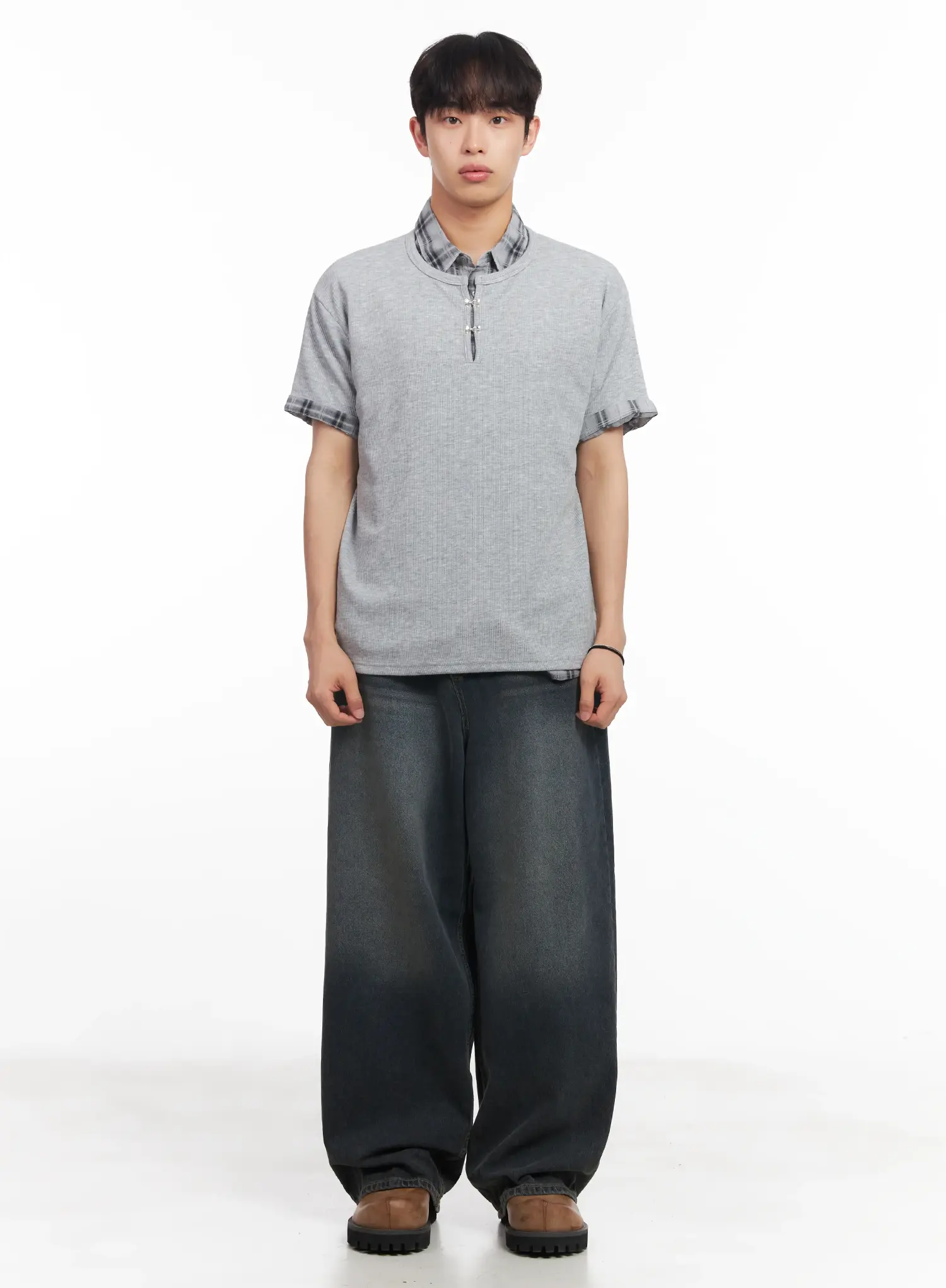 Men's Washed Baggy Jeans IU519 - Image 3