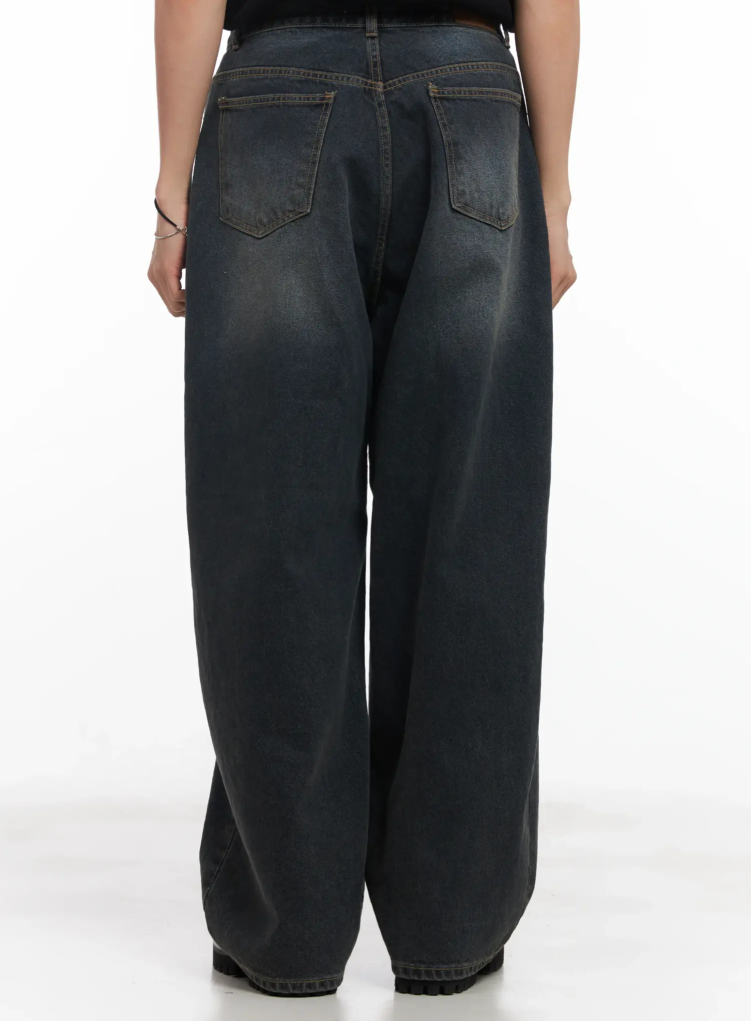 Men's Washed Baggy Jeans IU519 - Image 6