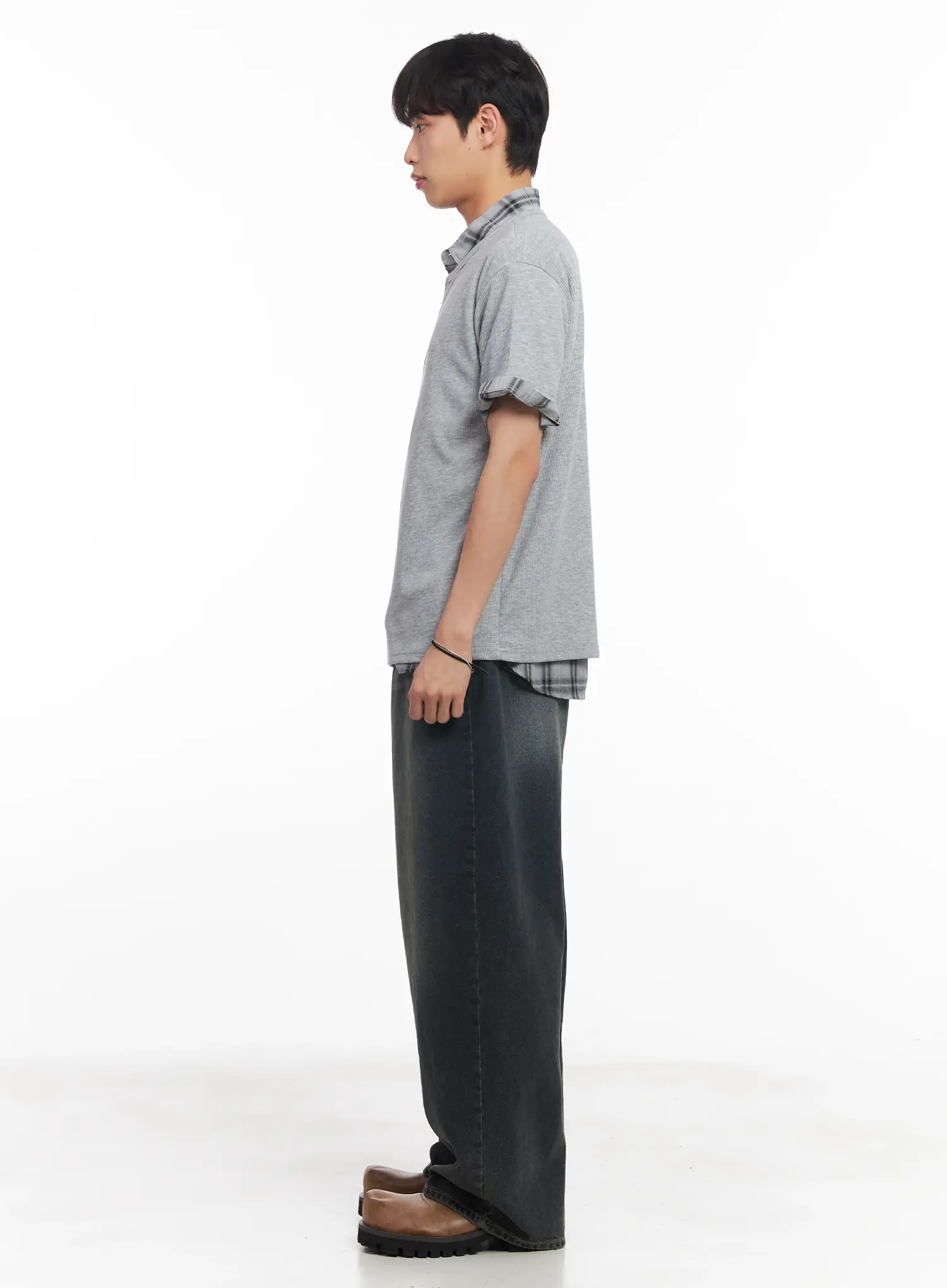 Men's Washed Baggy Jeans IU519 - Image 8