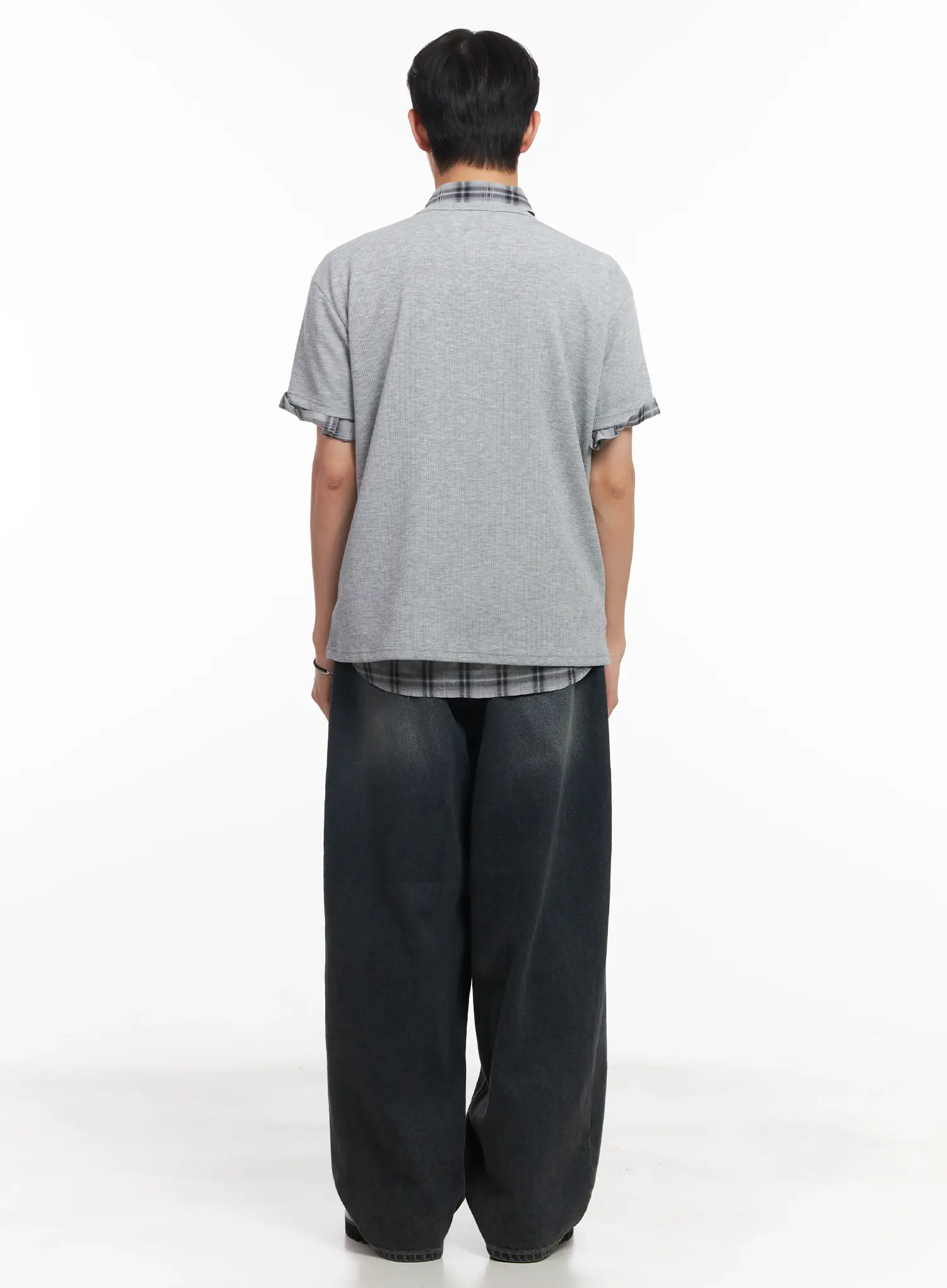 Men's Washed Baggy Jeans IU519 - Image 9