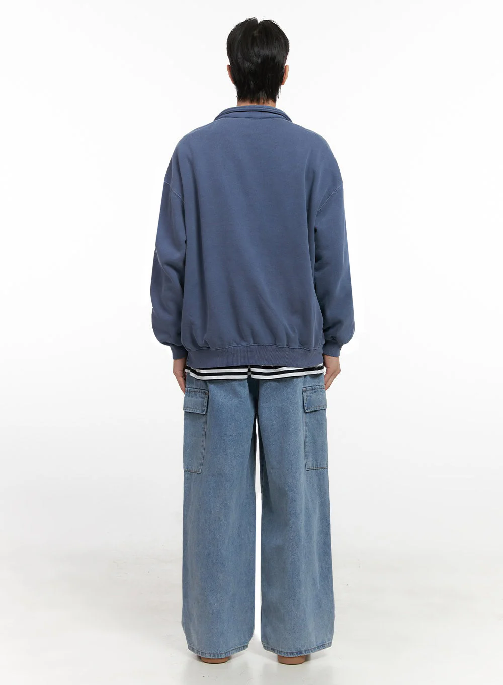 Men's Washed Cotton Half-Zip Crewneck ID406 - Image 8