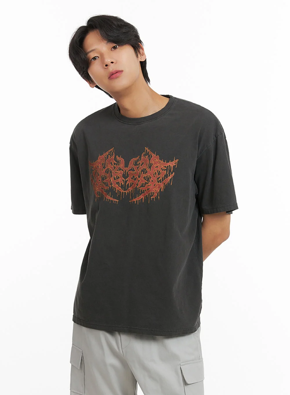 Men's Washed Graphic T-Shirt IY416 - Image 4