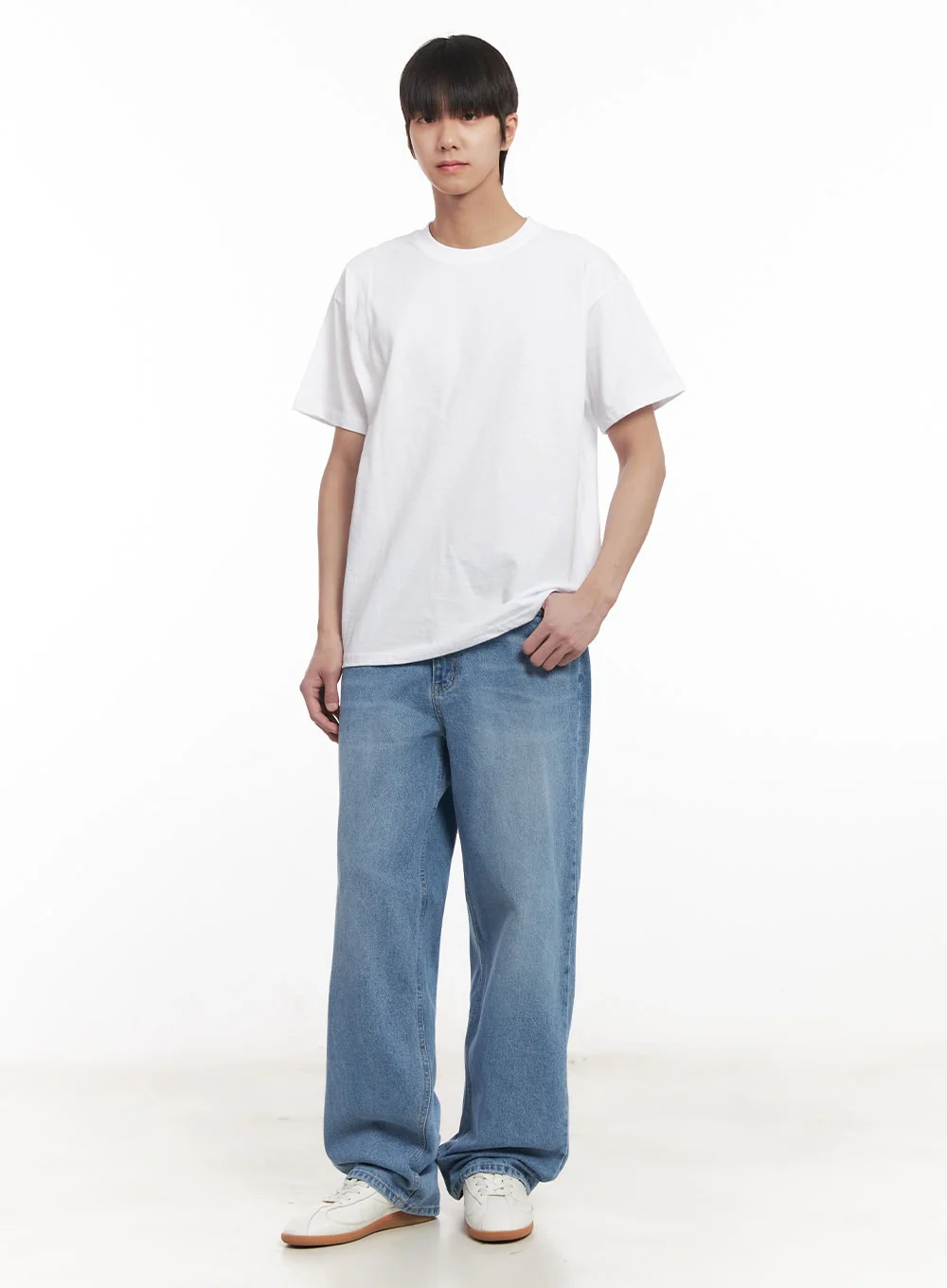 Men's Washed Relaxed-Fit Jeans IM519 - Image 8