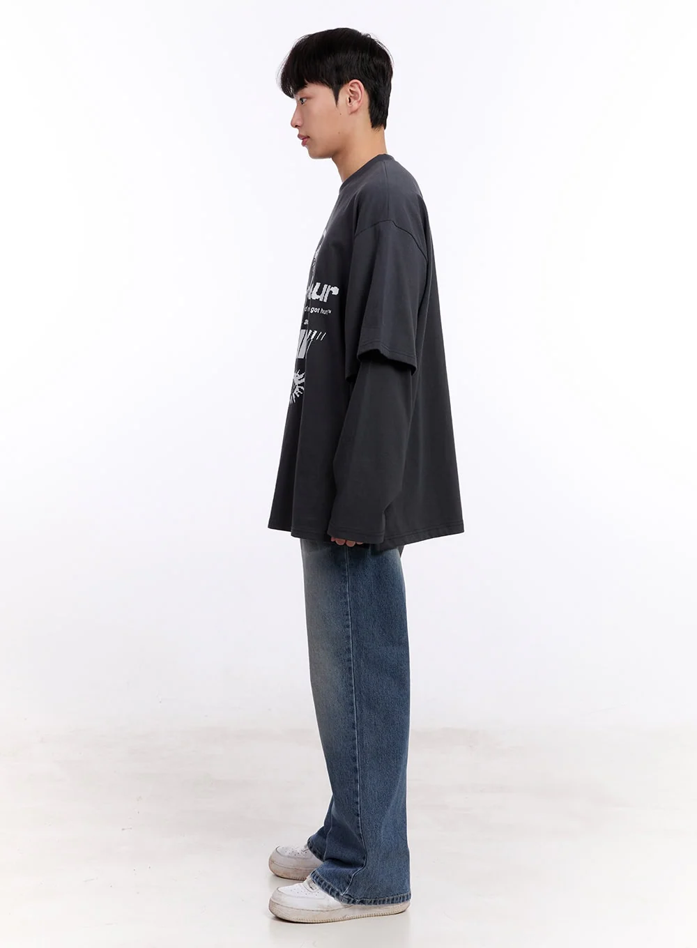 Men's Washed Semi-Flared Jeans IM512 - Image 10