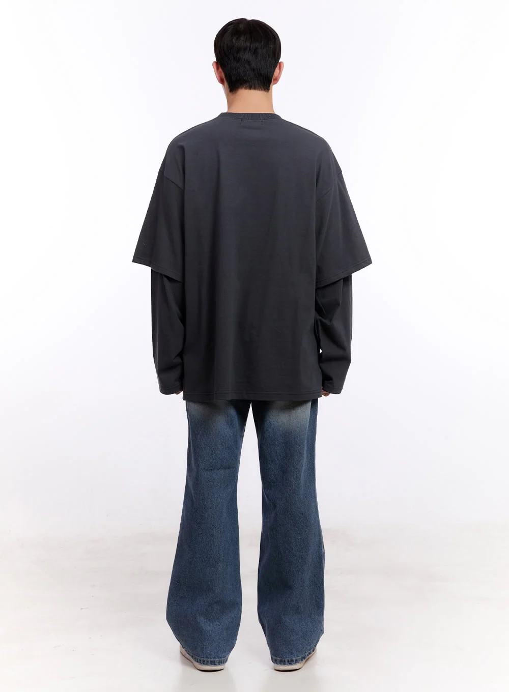 Men's Washed Semi-Flared Jeans IM512 - Image 11