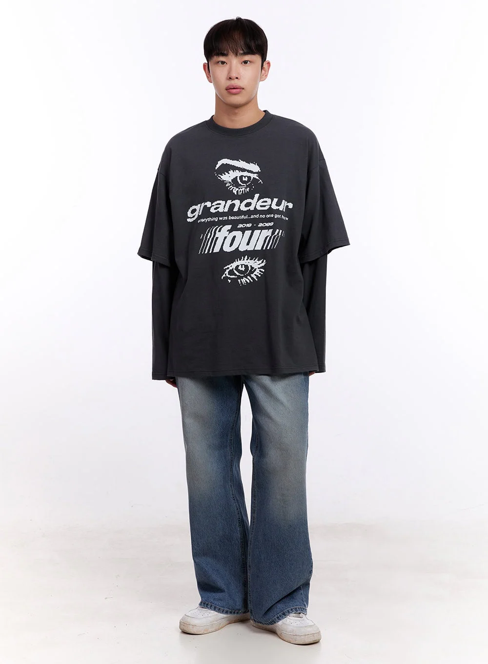 Men's Washed Semi-Flared Jeans IM512 - Image 12
