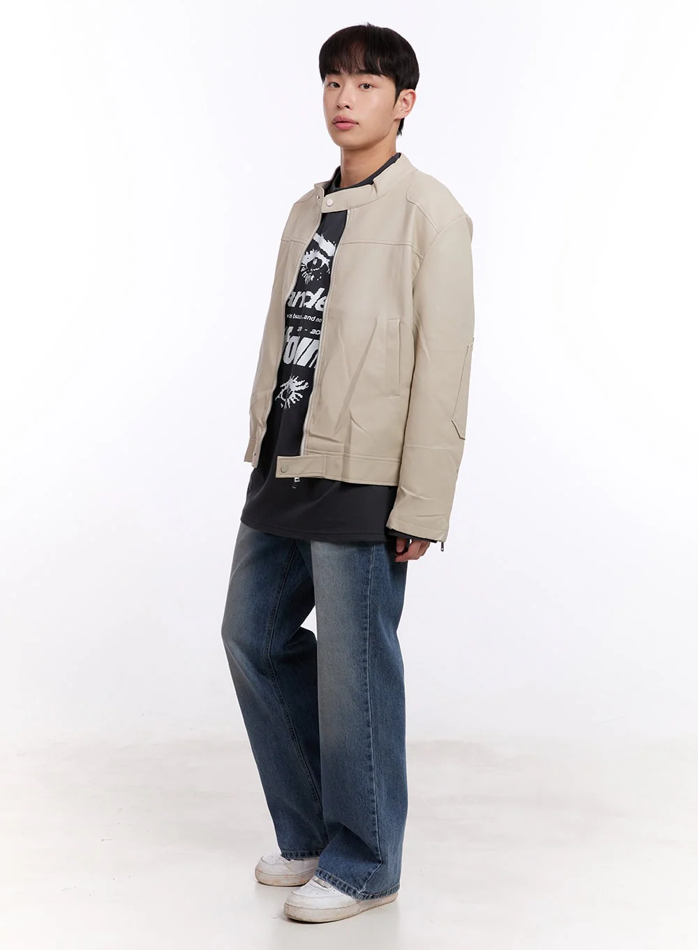 Men's Washed Semi-Flared Jeans IM512 - Image 14