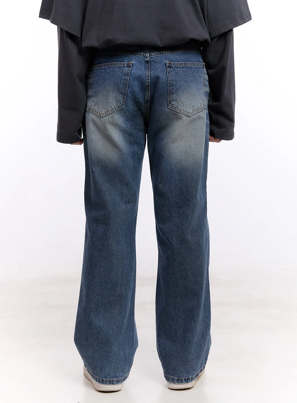 Men's Washed Semi-Flared Jeans IM512 - Image 9