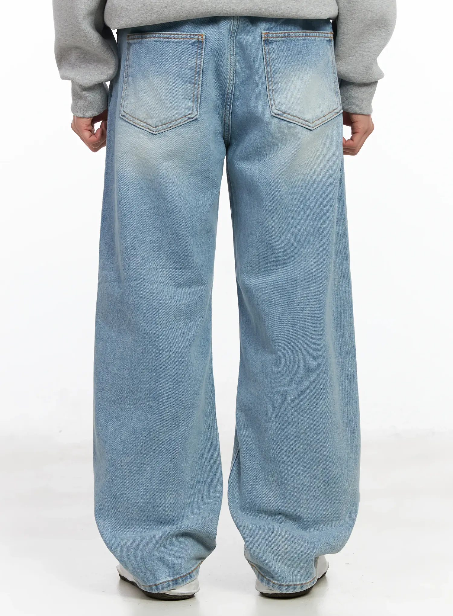 Men's Washed Wide-Fit Jeans IM511 - Image 7
