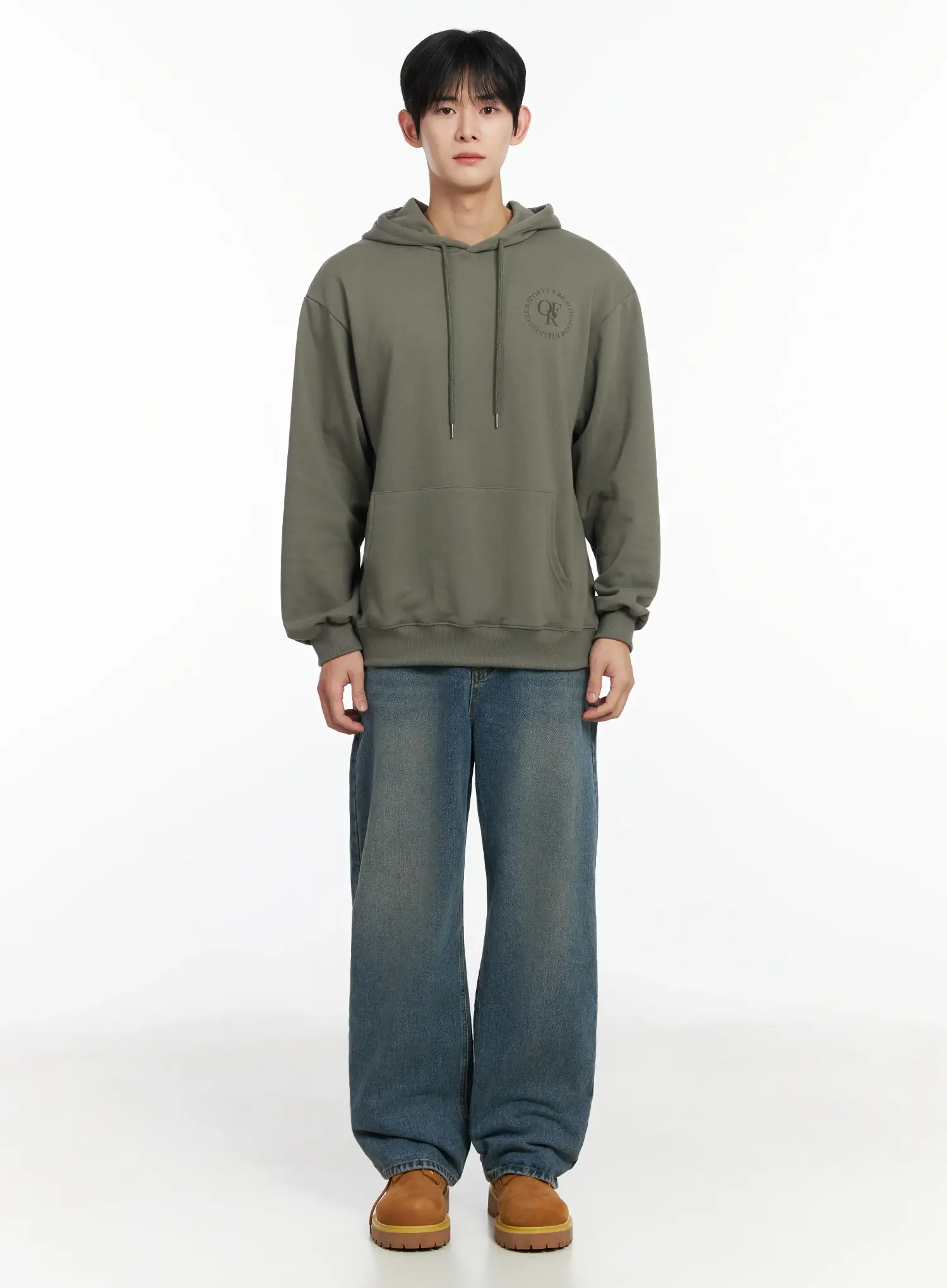 Men's Washed Wide Leg Jeans IF516 - Image 3