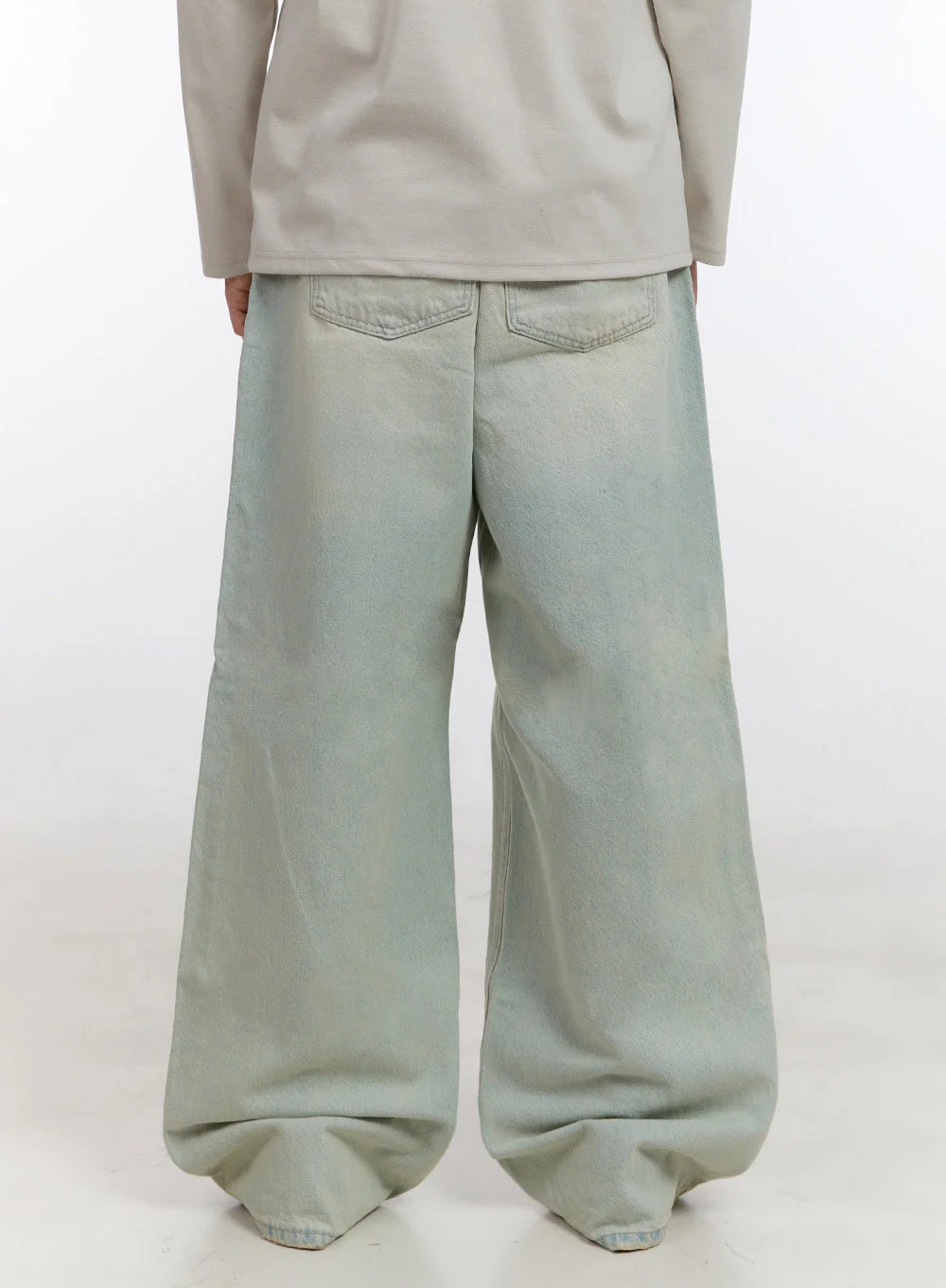 Men's Washed Wide-Leg Jeans IF528 - Image 6