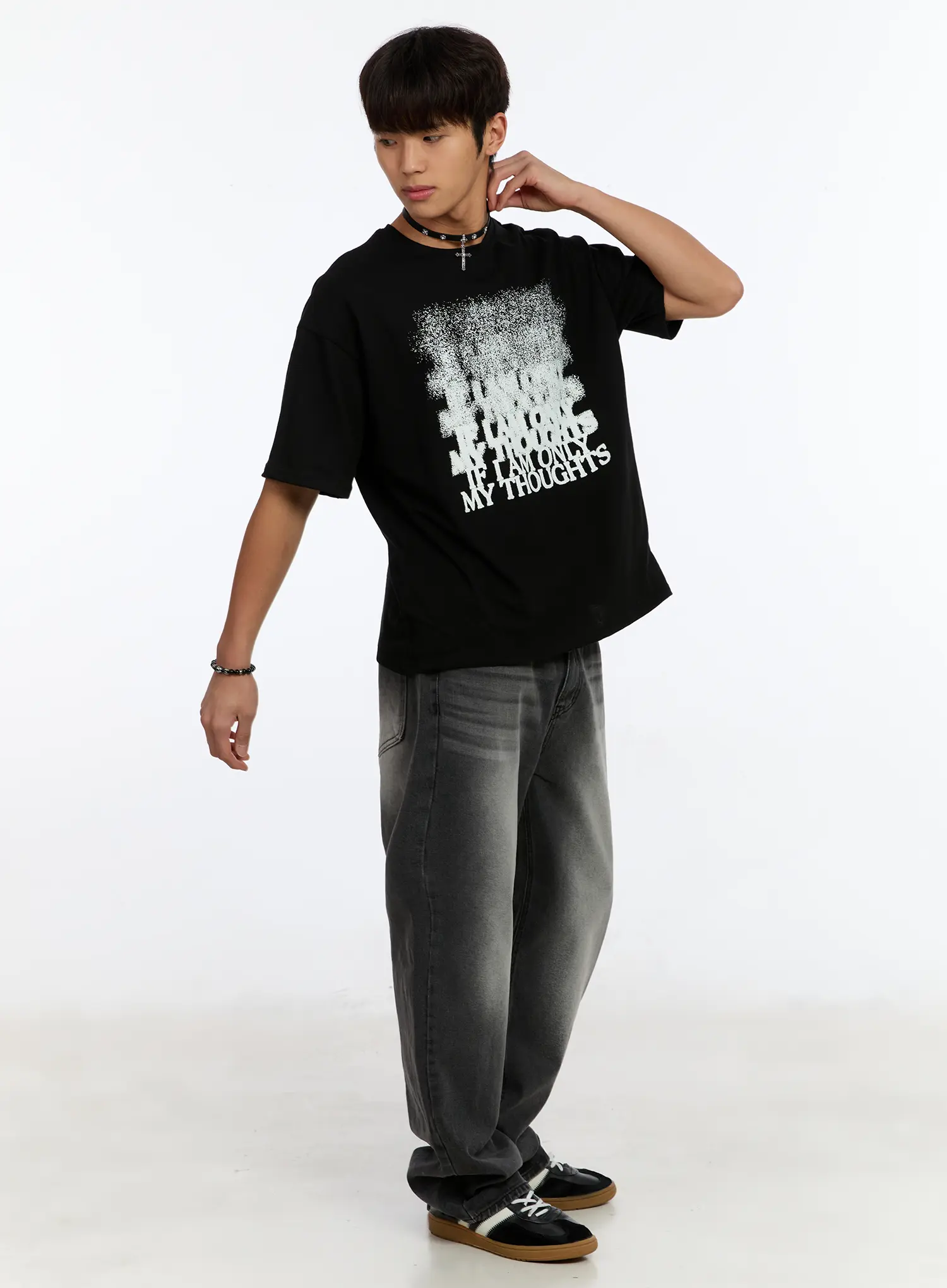 Men's Washed Wide Leg Jeans IM530 - Image 4