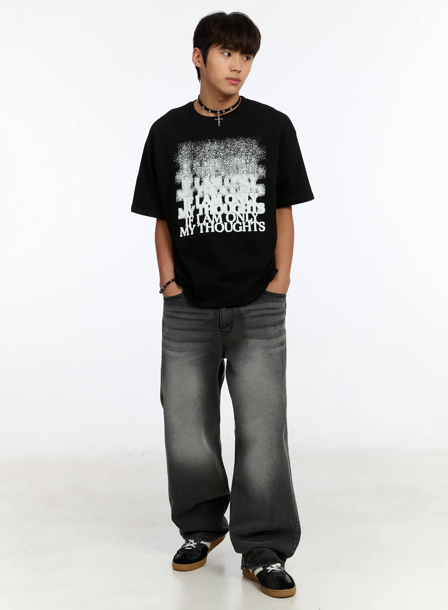 Men's Washed Wide Leg Jeans IM530 - Image 9
