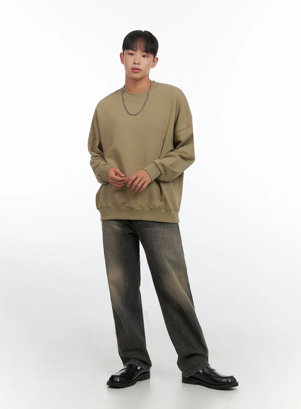 Men's Washed Wide Leg Jeans IO420 - Image 3