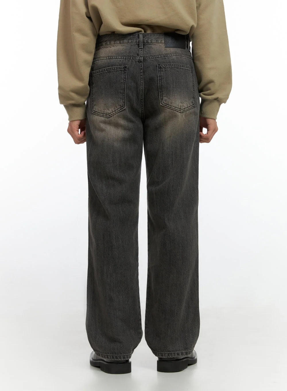 Men's Washed Wide Leg Jeans IO420 - Image 5