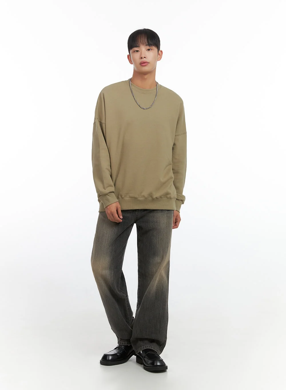 Men's Washed Wide Leg Jeans IO420 - Image 6