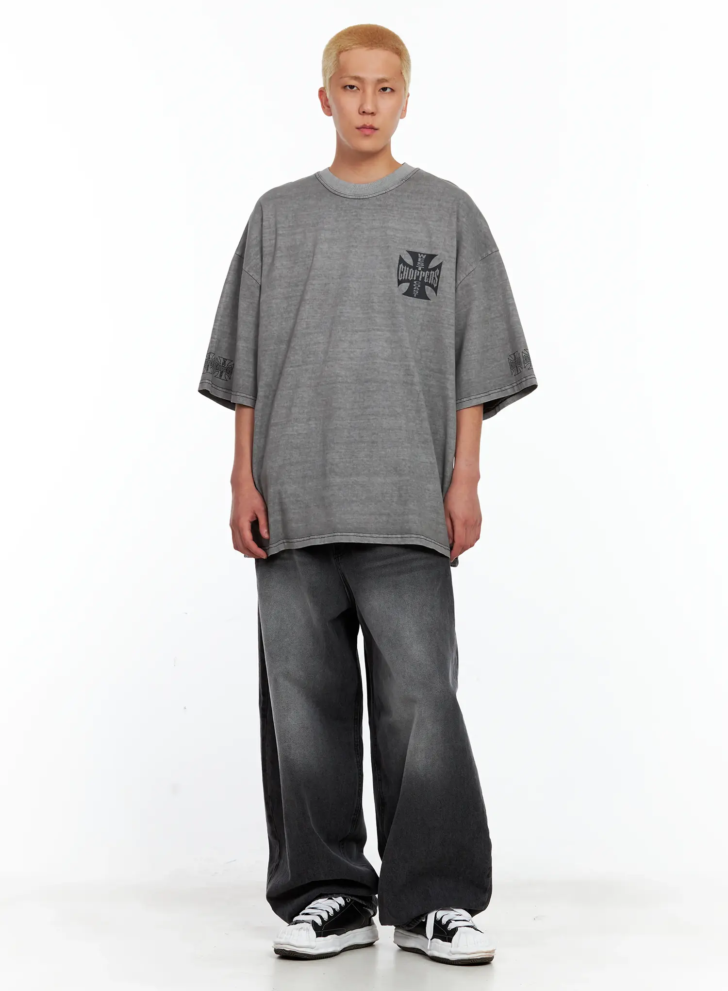 Men's Wide Balloon-Fit Denim Jeans IL514 - Image 12