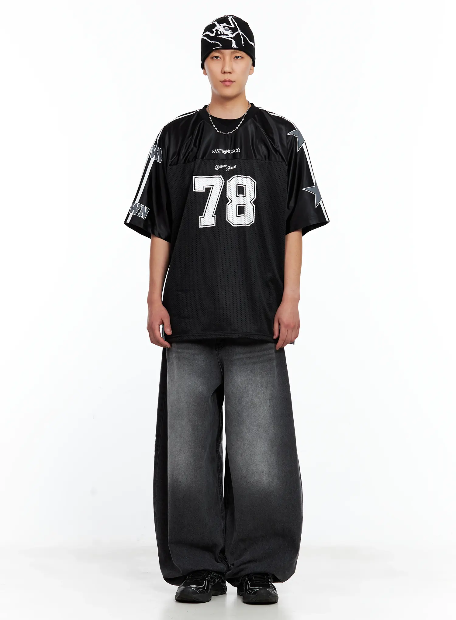 Men's Wide Balloon-Fit Denim Jeans IL514 - Image 3