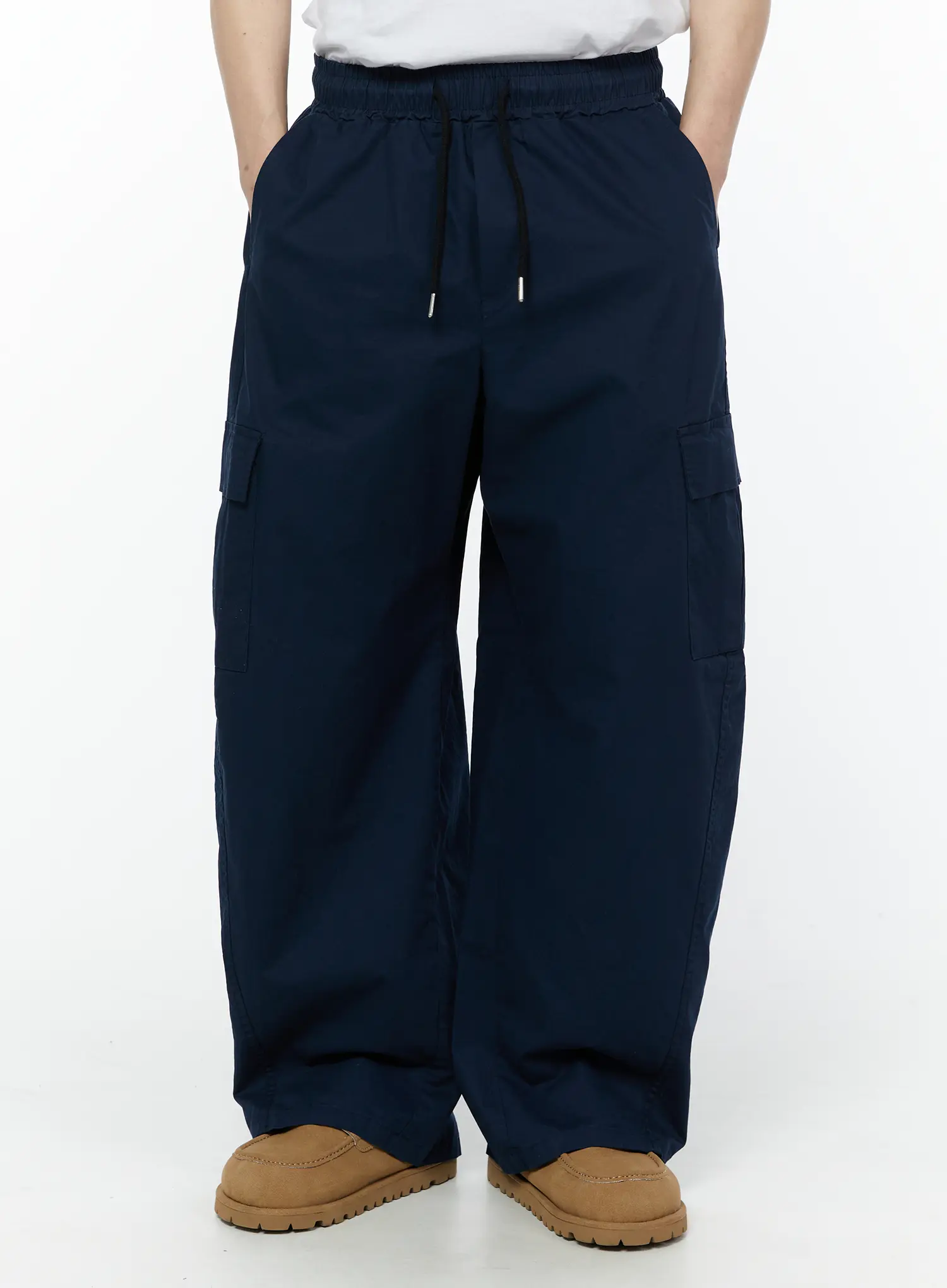 Men's Wide Cargo Pants (Dark Blue) IY506 - Image 3