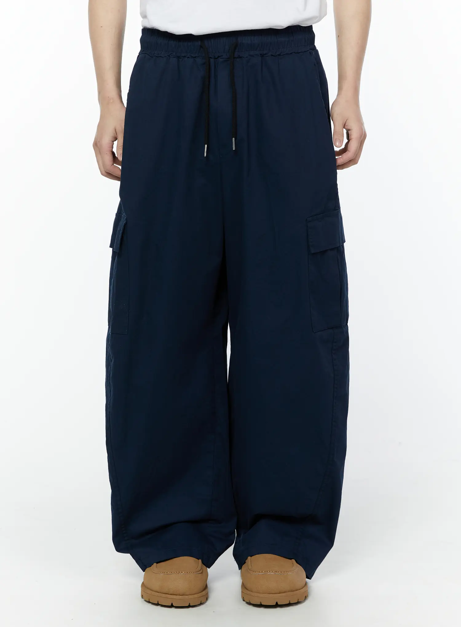 Men's Wide Cargo Pants (Dark Blue) IY506 - Image 5