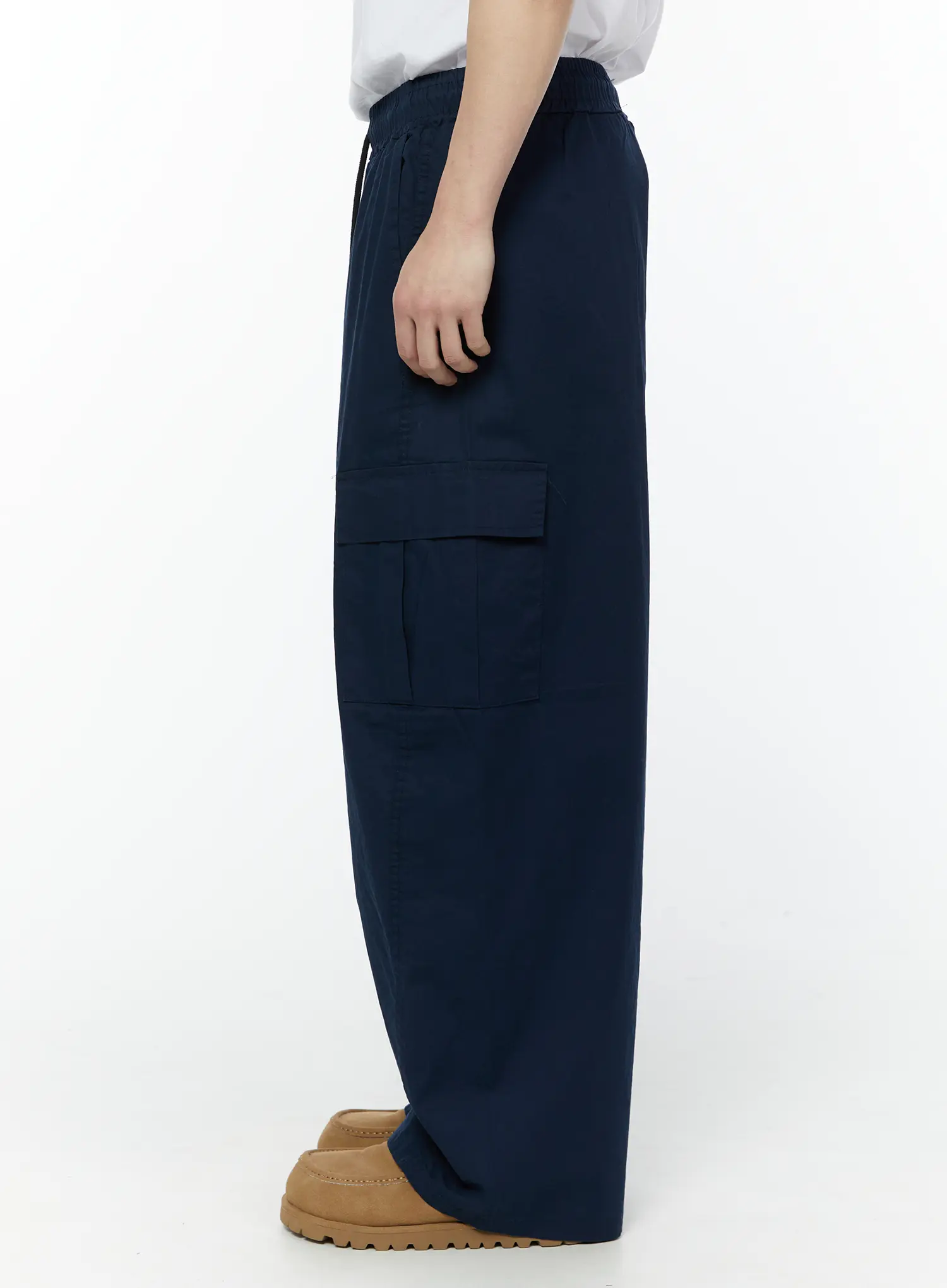 Men's Wide Cargo Pants (Dark Blue) IY506 - Image 7