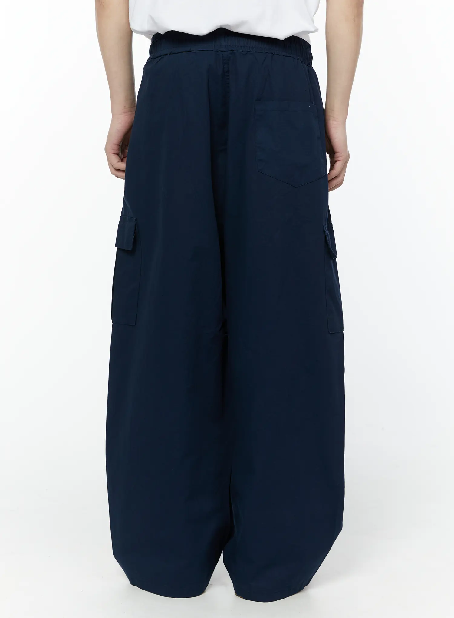 Men's Wide Cargo Pants (Dark Blue) IY506 - Image 8
