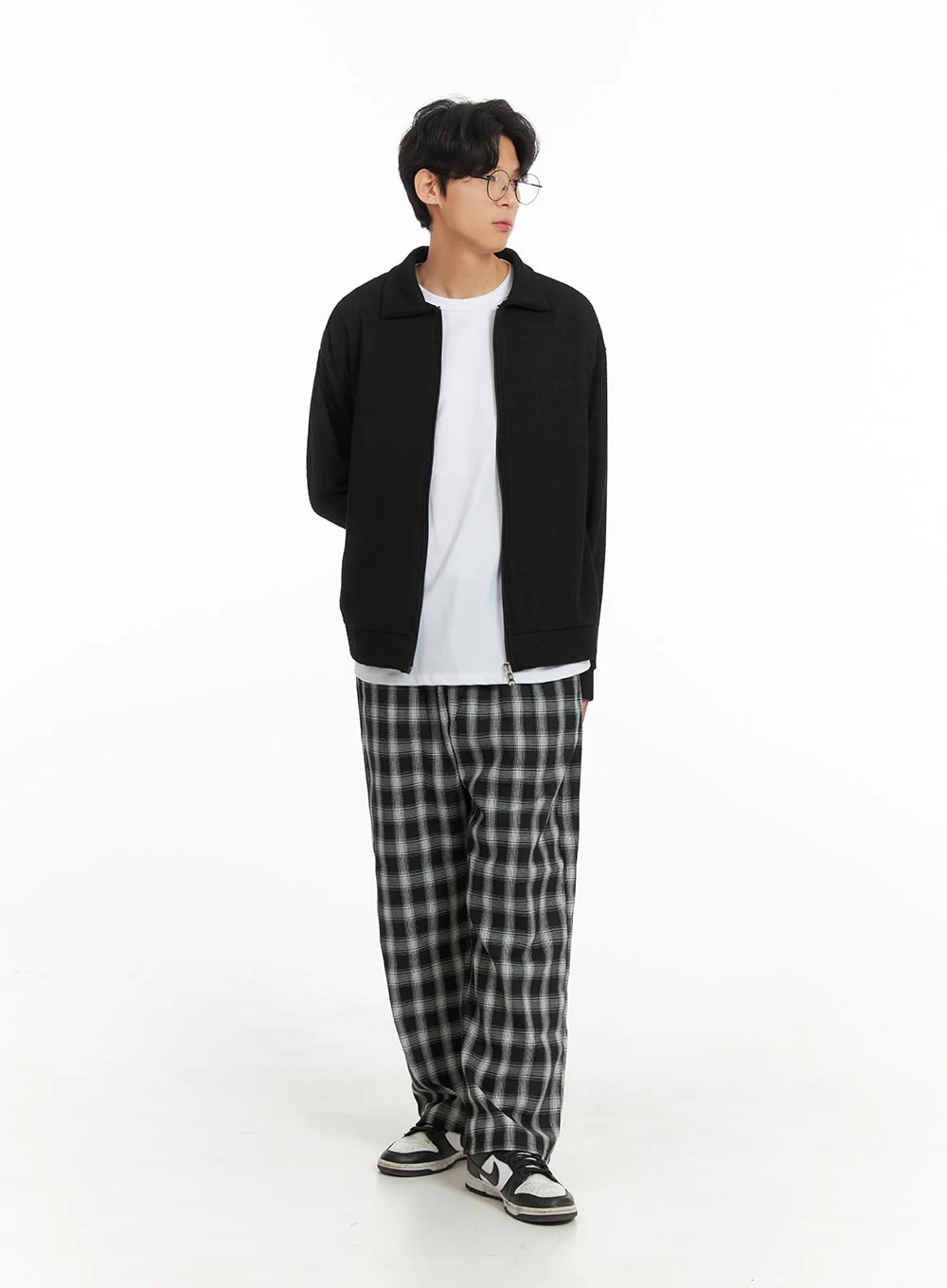 Men's Wide Fit Gingham Trousers IA401 - Image 3