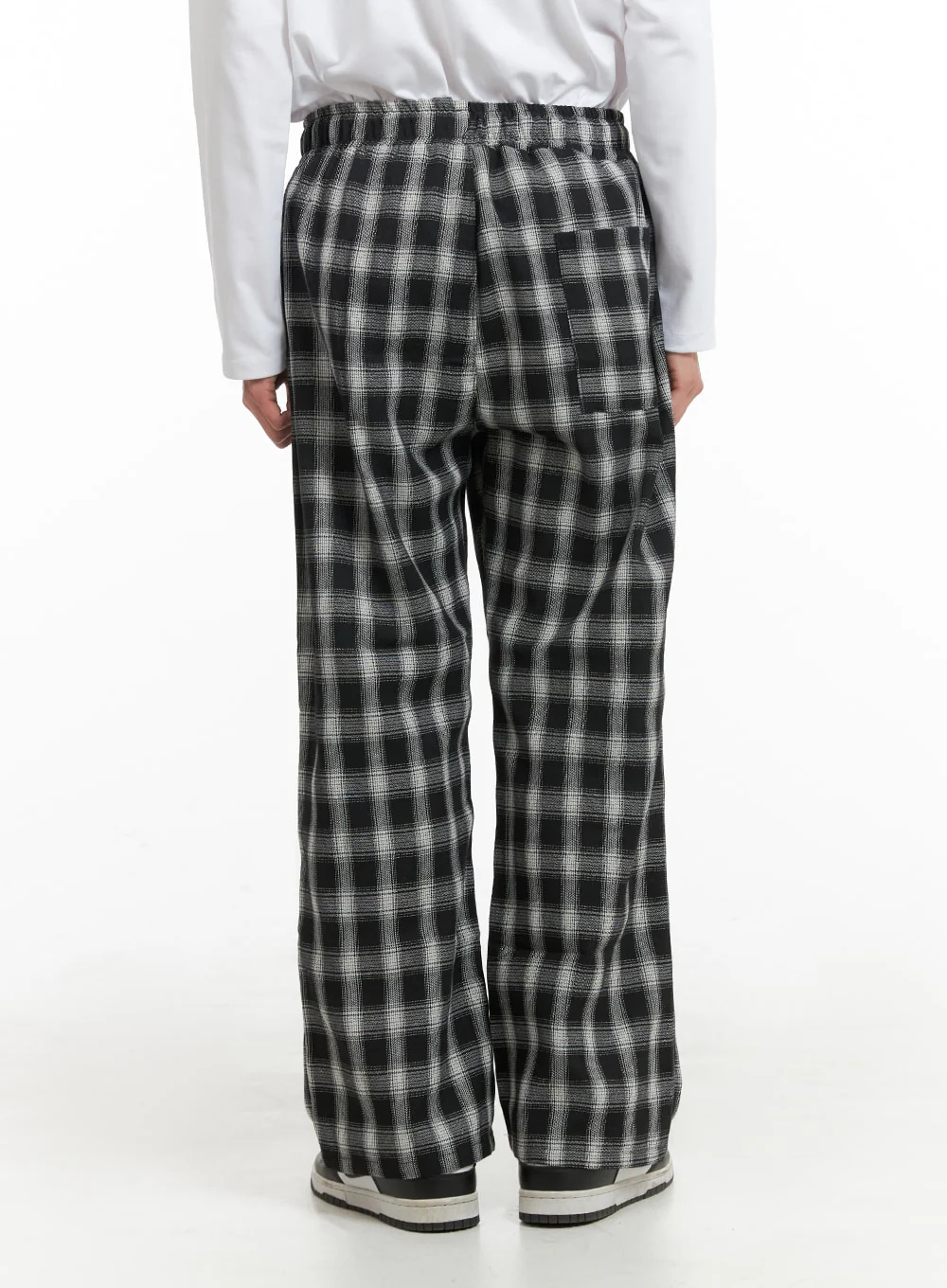 Men's Wide Fit Gingham Trousers IA401 - Image 5