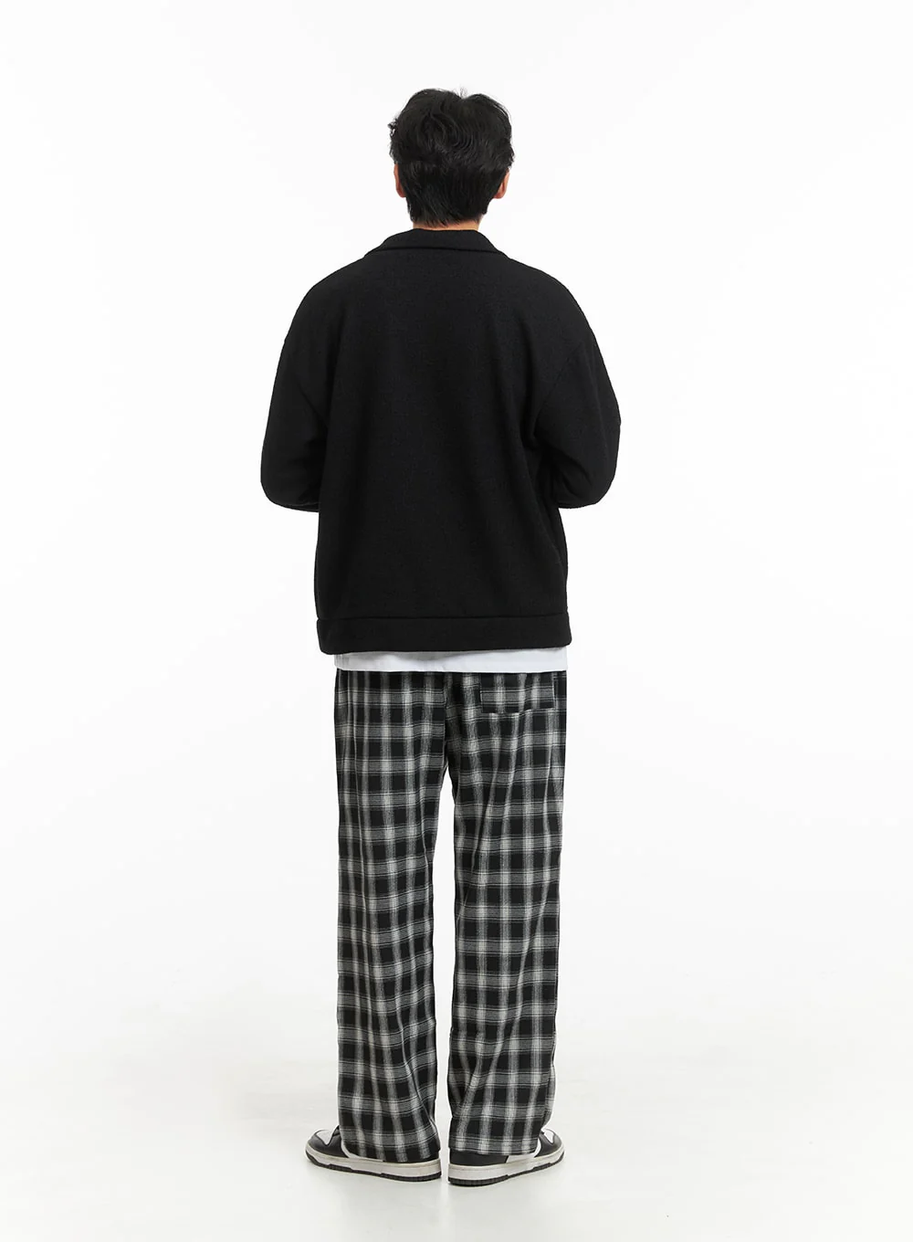 Men's Wide Fit Gingham Trousers IA401 - Image 8