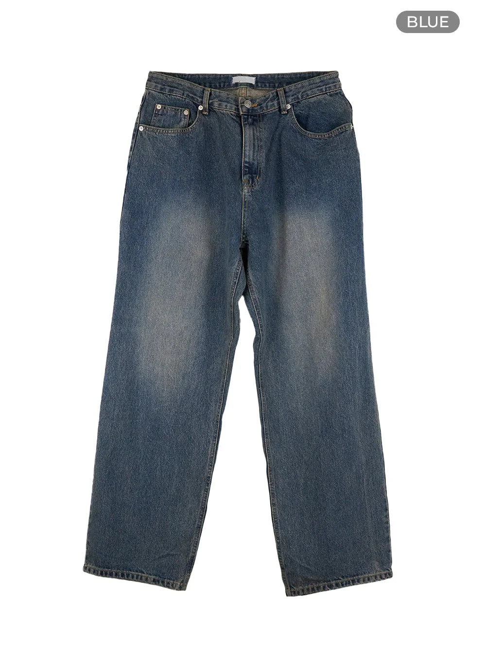 Men's Wide Fit Washed Baggy Jeans CL429 - Image 10