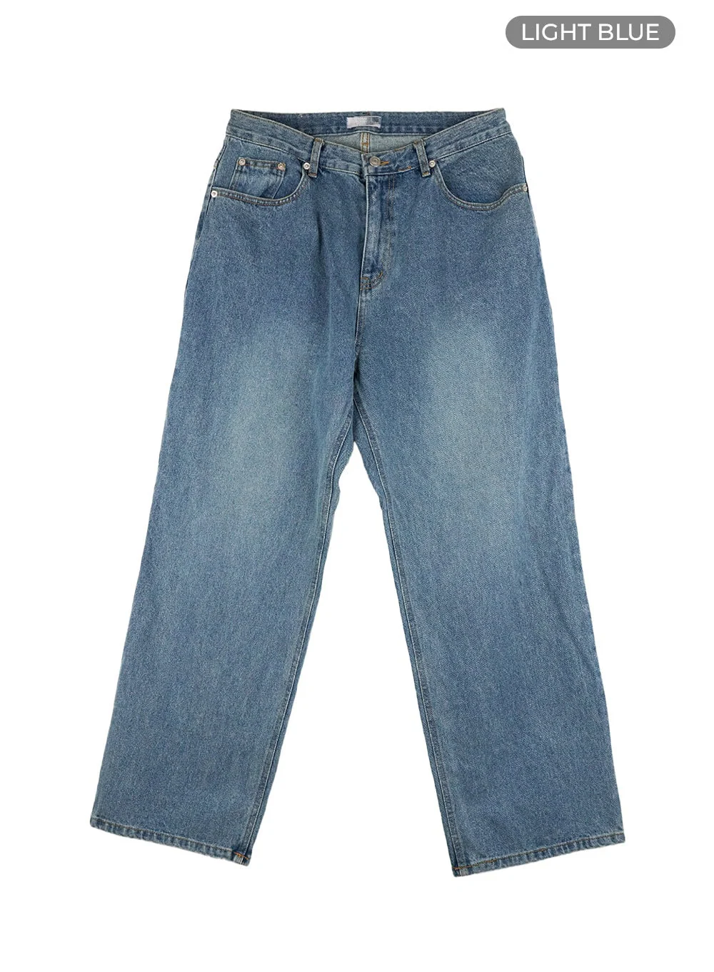 Men's Wide Fit Washed Baggy Jeans CL429 - Image 11