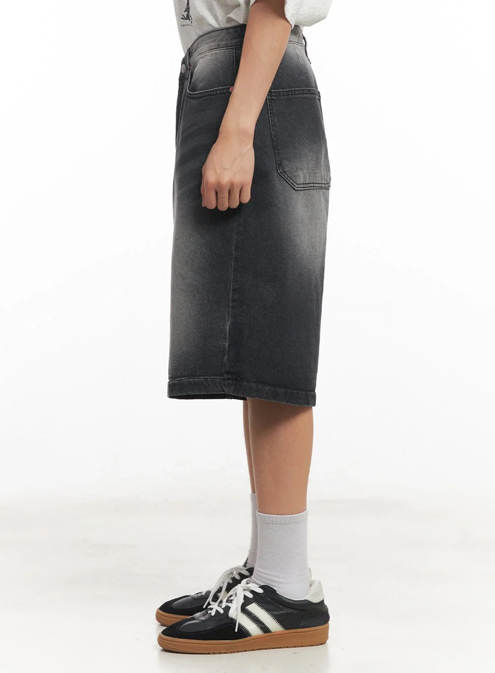 Men's Wide-Fit Washed Jorts IA521 - Image 5