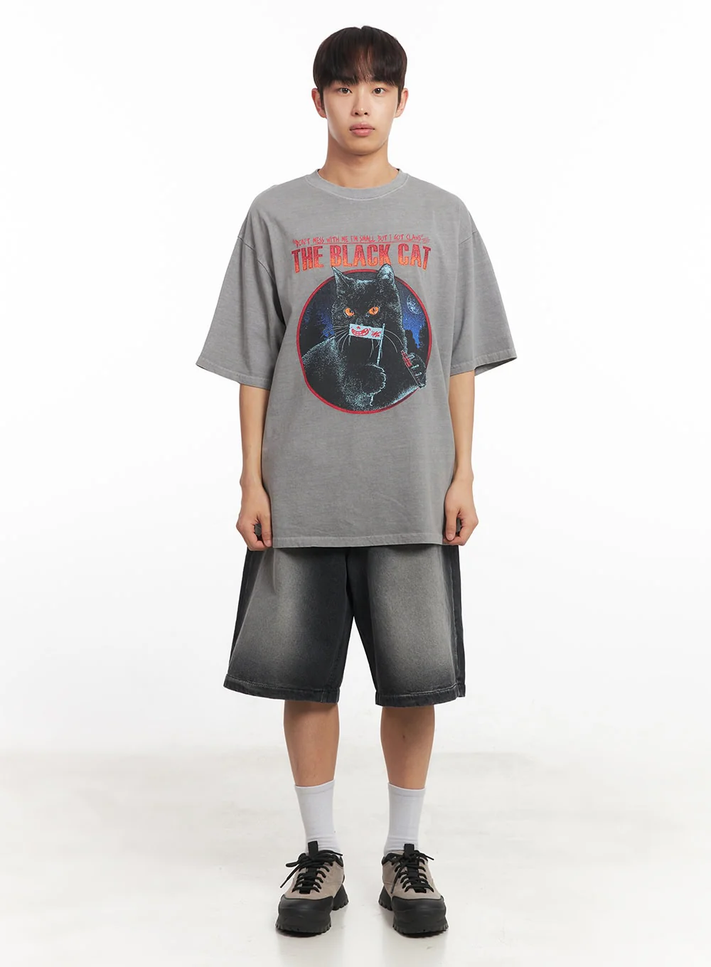 Men's Wide-Fit Washed Jorts IA521 - Image 7