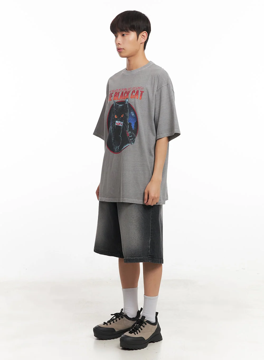 Men's Wide-Fit Washed Jorts IA521 - Image 8