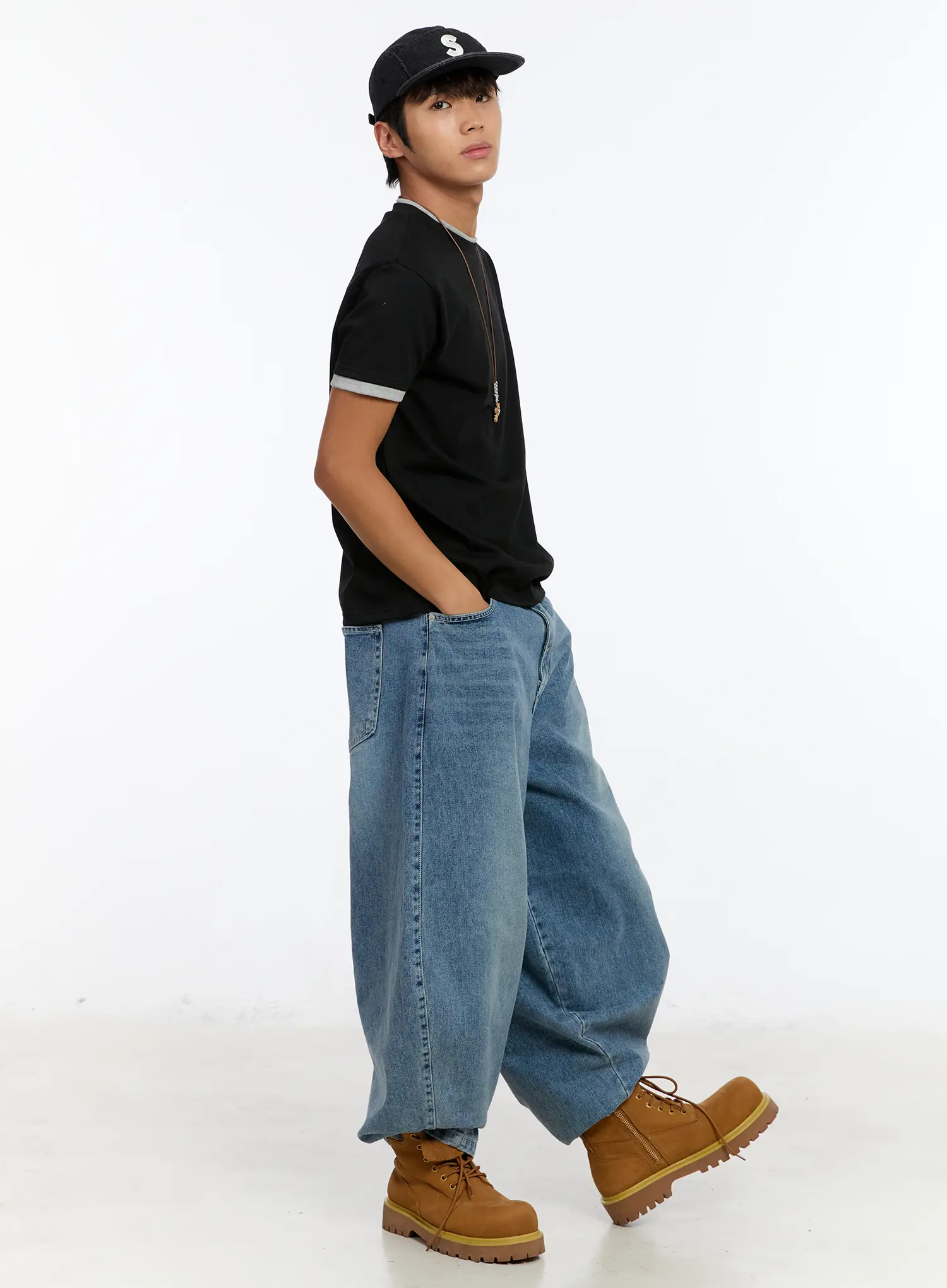 Men's Wide Leg Balloon Jeans IM530 - Image 10
