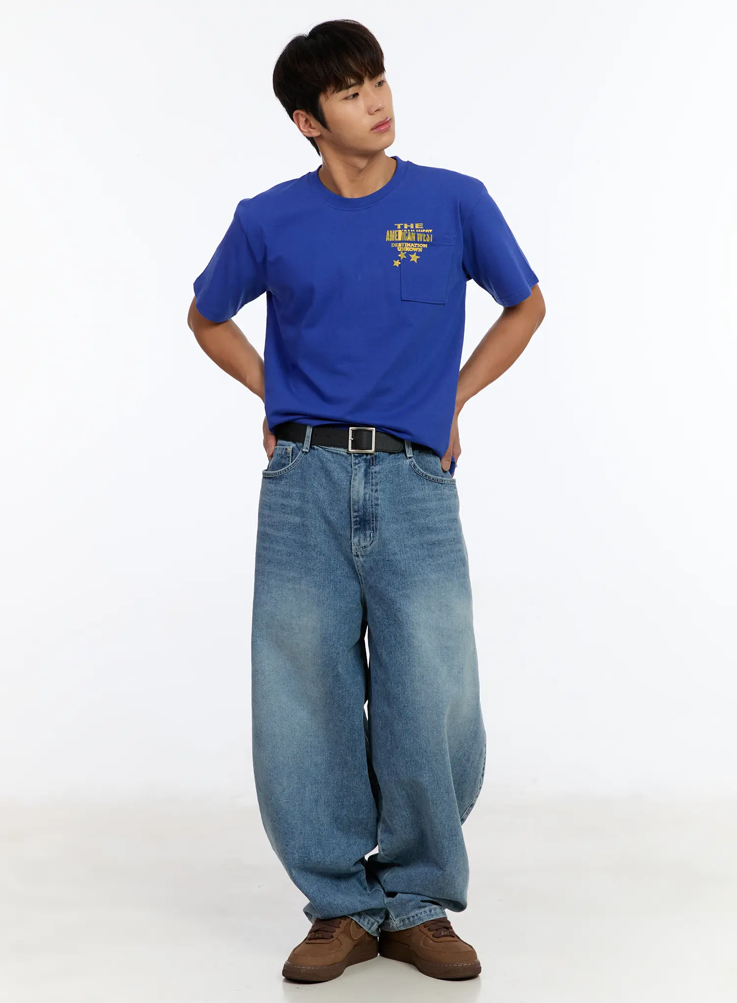 Men's Wide Leg Balloon Jeans IM530 - Image 7