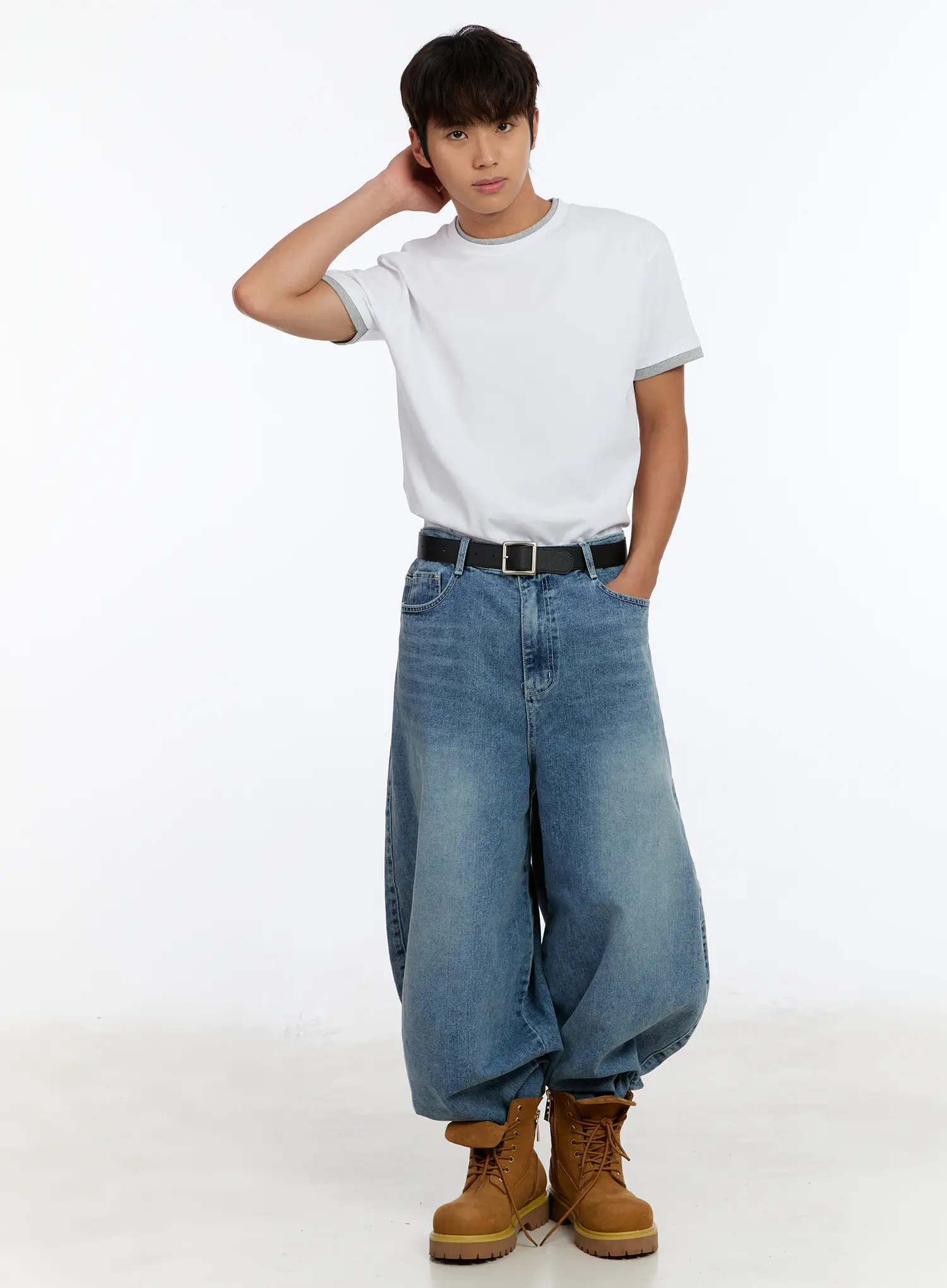 Men's Wide Leg Balloon Jeans IM530 - Image 9