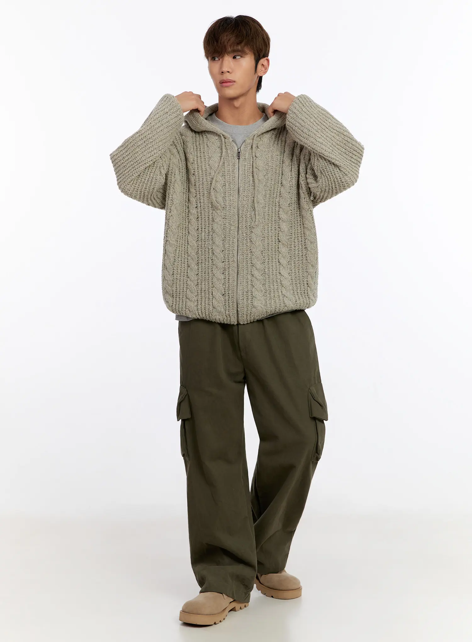 Men's Wide Leg Cargo Pants IN524 - Image 2