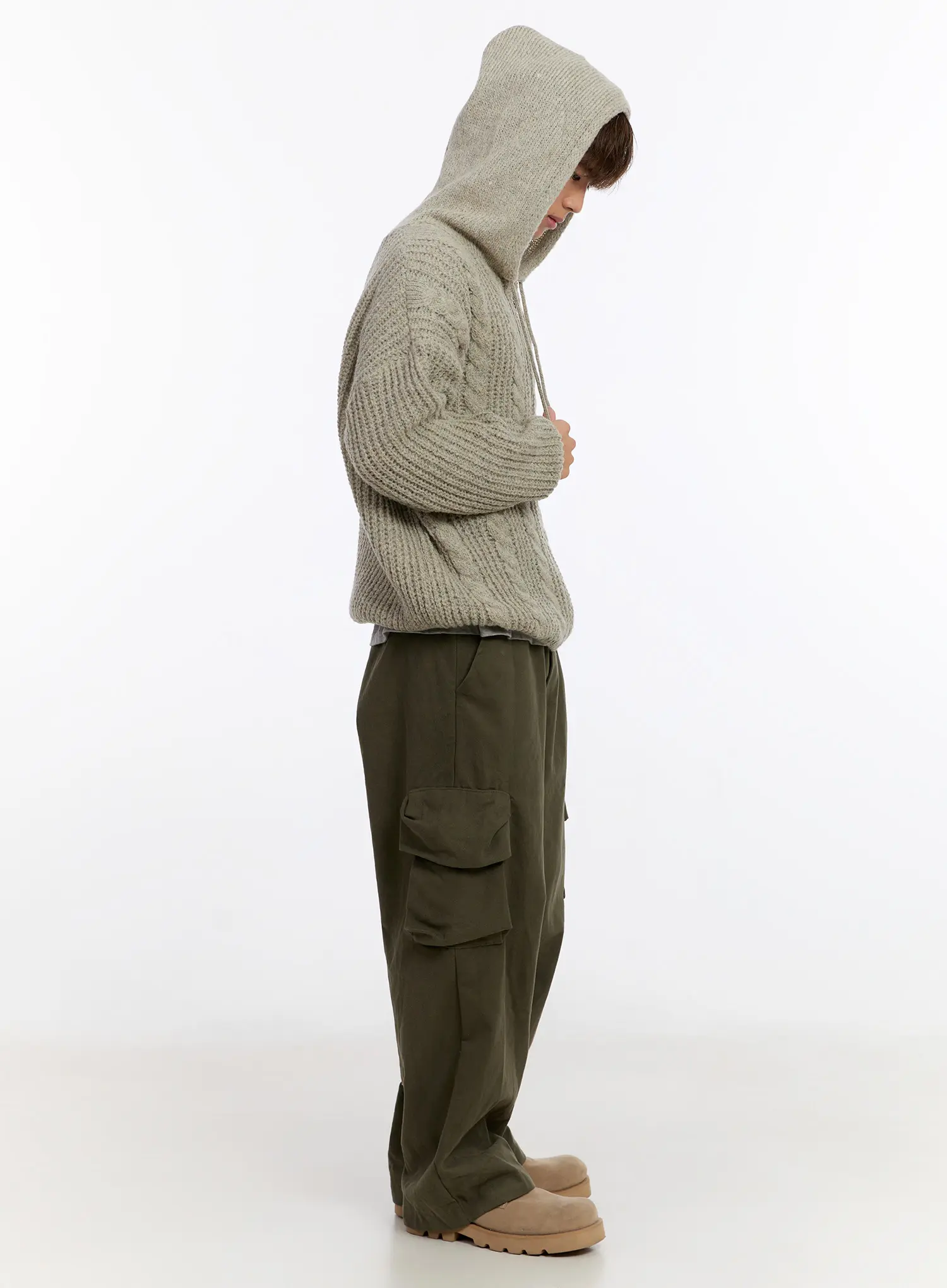 Men's Wide Leg Cargo Pants IN524 - Image 8